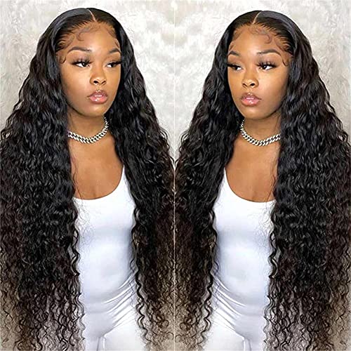 5x5 HD Lace Closure Wig Brazilian Deep Wave Human Hair - Pre Plucked Natural Hairline 180% Density Glueless Wig for Black Women (24 Inch) | Perfect for Daily Wear, Special Occasions & Protective Styling