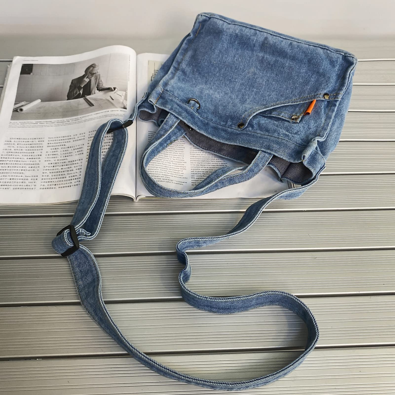 Micmores Women's Denim Crossbody Purse - Stylish Small Tote Hobo Handbag for Everyday Use, Travel & Shopping