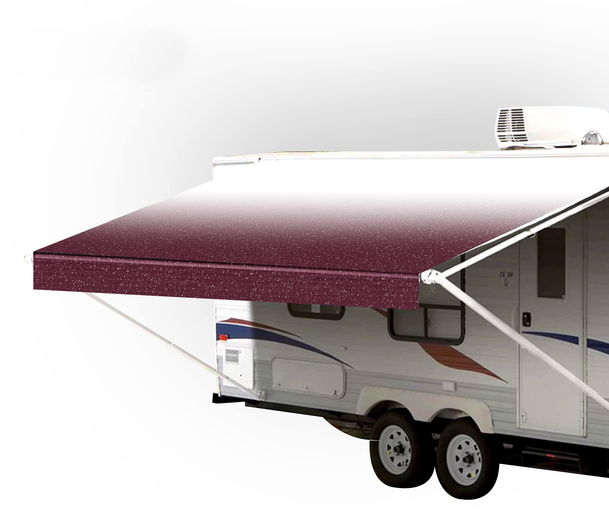 SunWave Premium Vinyl RV Canopy Replacement - 22 Foot Burgundy Fade Awning Fabric for Camper Trailers | Durable Weatherproof Shade Solution for Outdoor Camping & Road Trips