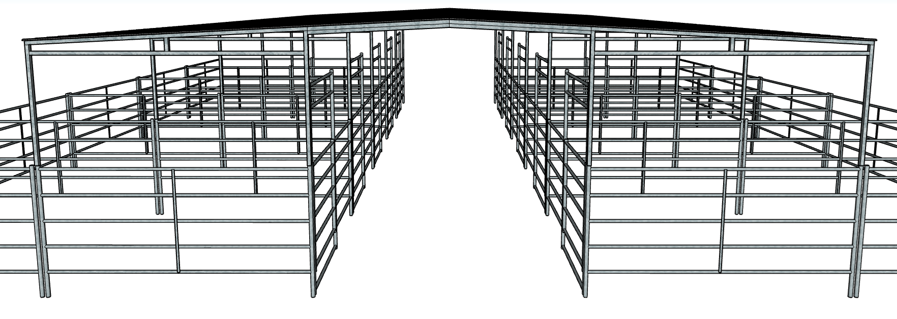 50 Ft x 50 Ft 5-Rail 10-Stall Horse Barn Kit with 30 Ft x 50 Ft Gable Roof - Durable Stable for Horses, Livestock Shelter & Farm Storage - Perfect for Equestrian Facilities, Ranches & Agricultural Use