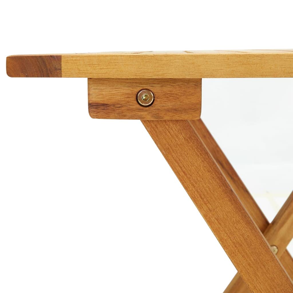 Foldable Square Acacia Wood Bistro Table - Outdoor/Indoor Coffee & Side Table for Garden, Terrace, Living Room | Perfect for Small Spaces, Patio Dining & Bedroom Nightstand