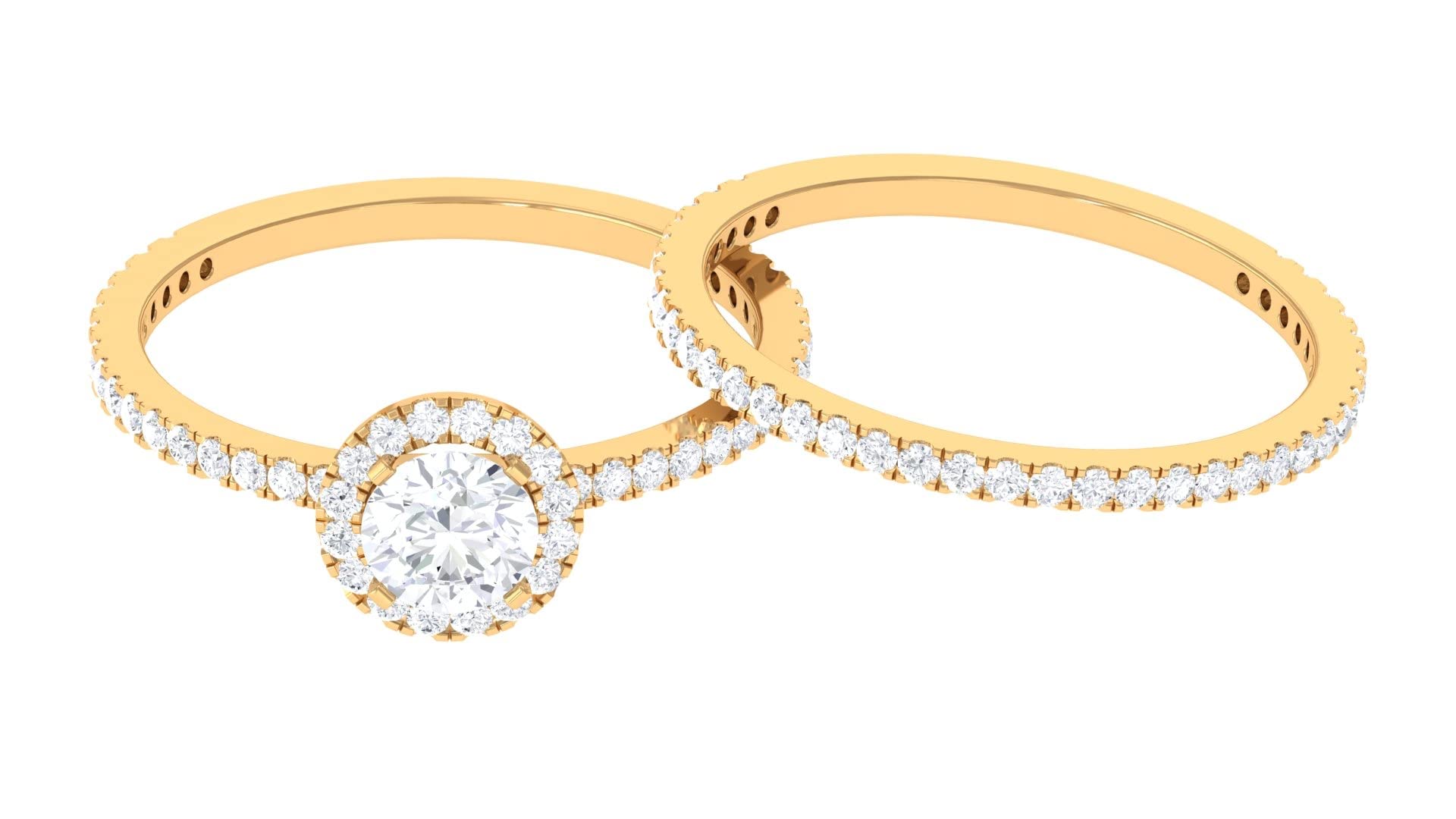 1.75 CT Moissanite Wedding Ring Set for Women - 14K Solid Gold Engagement & Bridal Ring Set with Accent Stones | Perfect for Proposals, Anniversaries & Bridal Jewelry