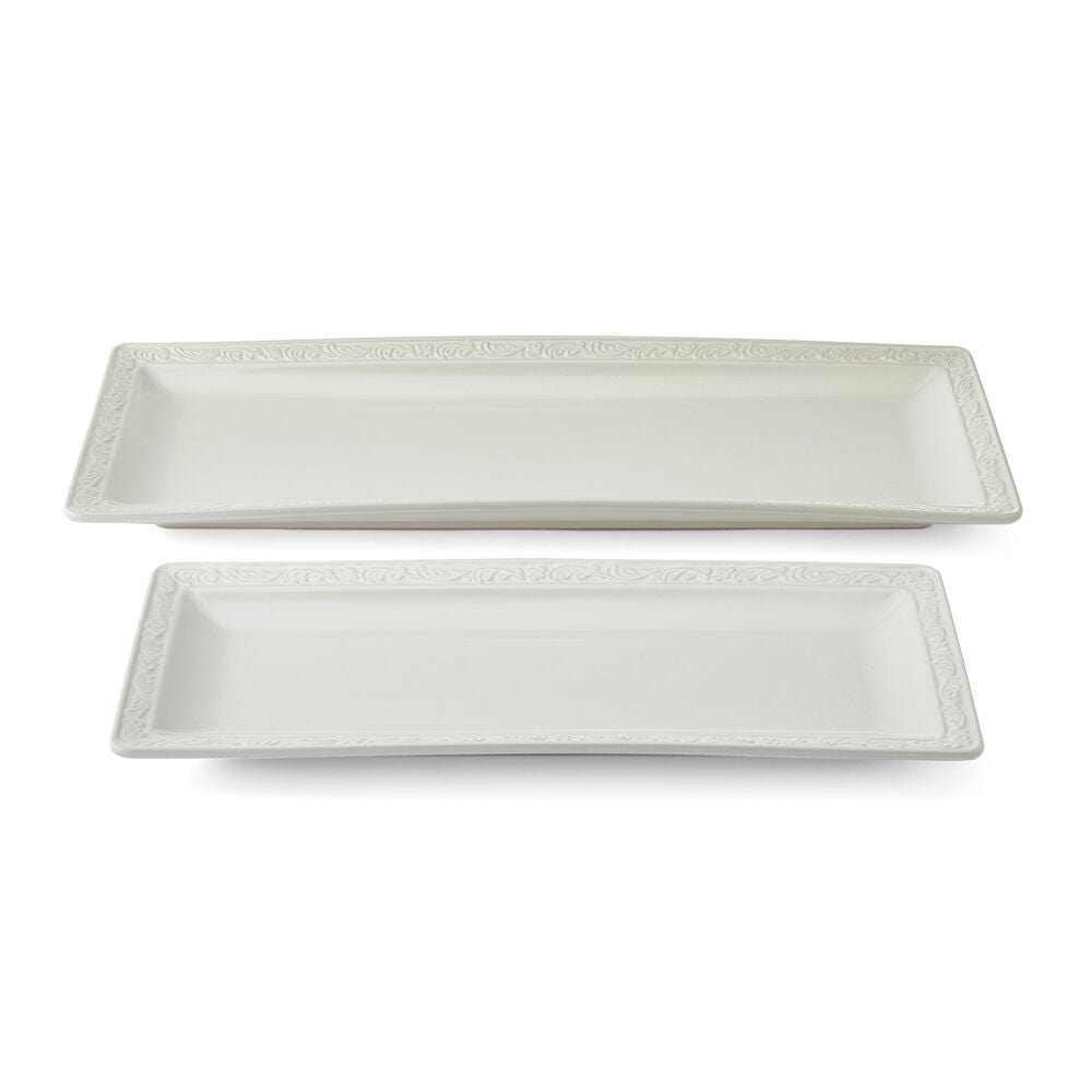 Italian Countryside® 30th Anniversary Set of 2 Bread Trays - Rustic Wooden Serving Boards for Bread, Cheese & Charcuterie - Perfect for Farmhouse Dining, Kitchen Decor & Gift Giving