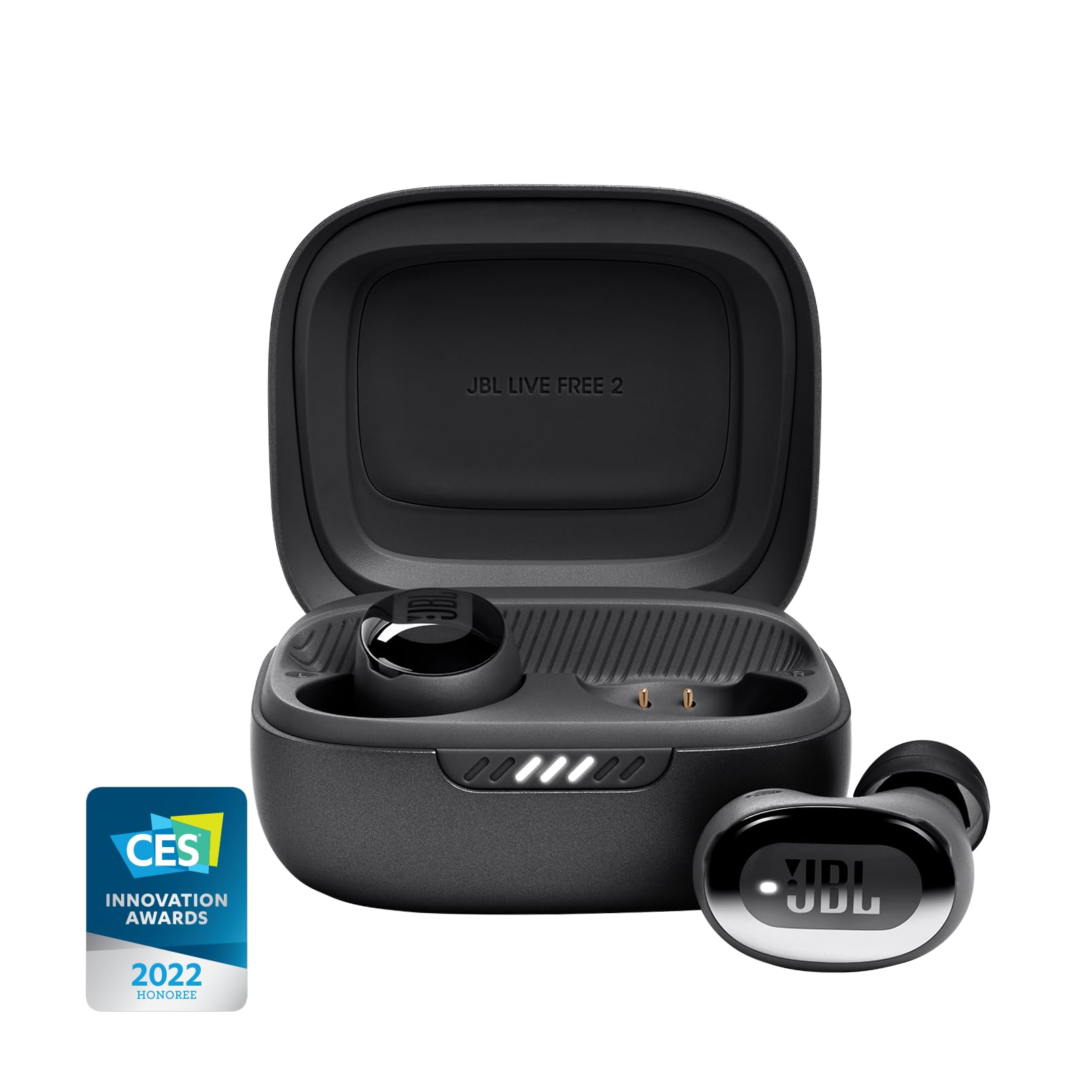 JBL Live Free 2 Wireless Earbuds - 35 Hours Playtime, True Adaptive Noise Cancelling, Smart Ambient Mode, Beamforming Mic (Black) | Perfect for Workouts, Commuting & Travel