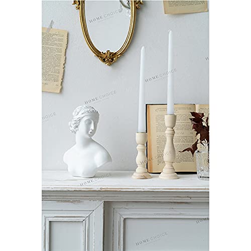 Set of 3 Unfinished Wooden Candle Holders - Rustic Taper Candlesticks for Weddings, Birthdays & Home Decor | Perfect Table Centerpieces for Farmhouse, Boho & Holiday Decorations