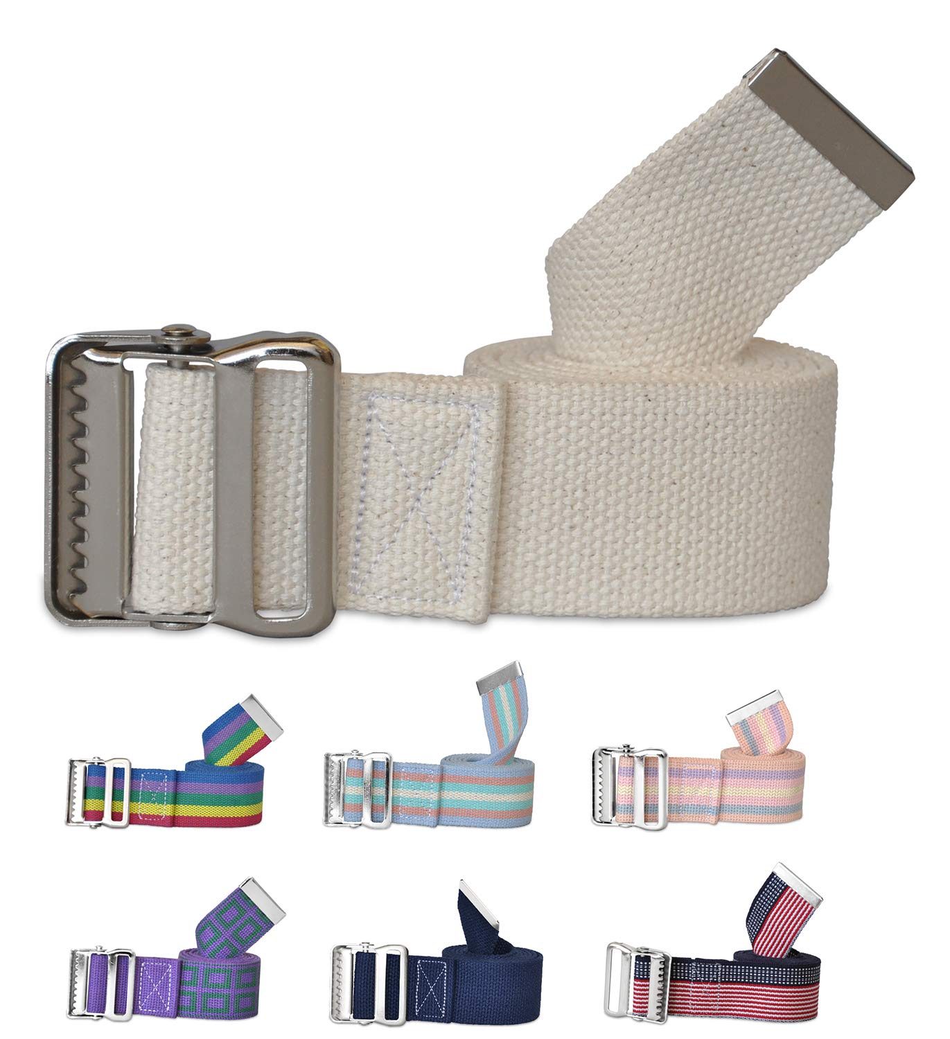 NYOrtho Metal Buckle Gait Belt - Adjustable Latex-Free Transfer Belt for Elderly & Disabled, Strong Durable Washable Mobility Aid for Home Care & Hospital Use