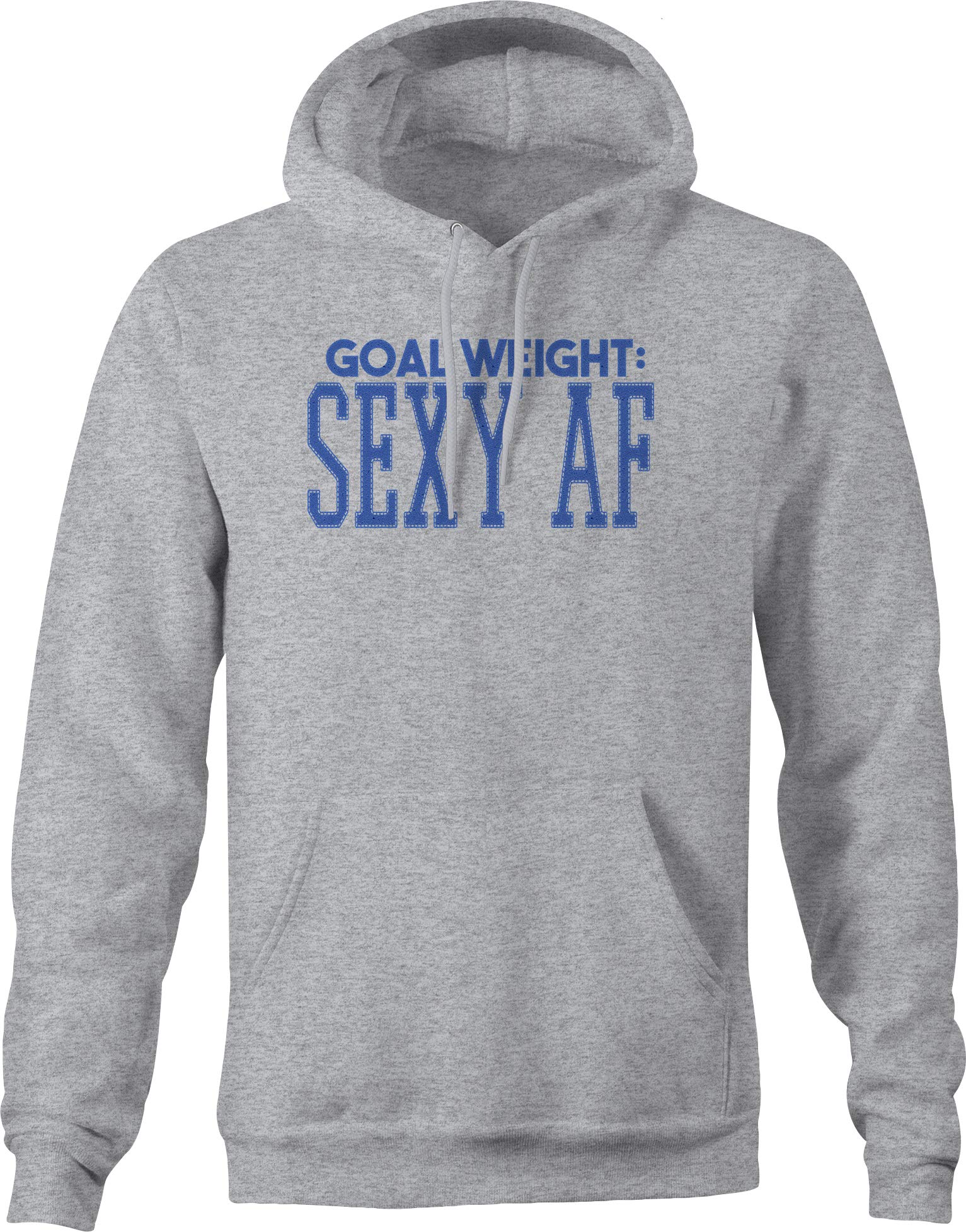 VIL Goal Weight Fleece Sweatshirt for Men - Sexy AF Weight Loss Hoodie - 2XL Gray - Perfect for Gym, Workout & Casual Wear