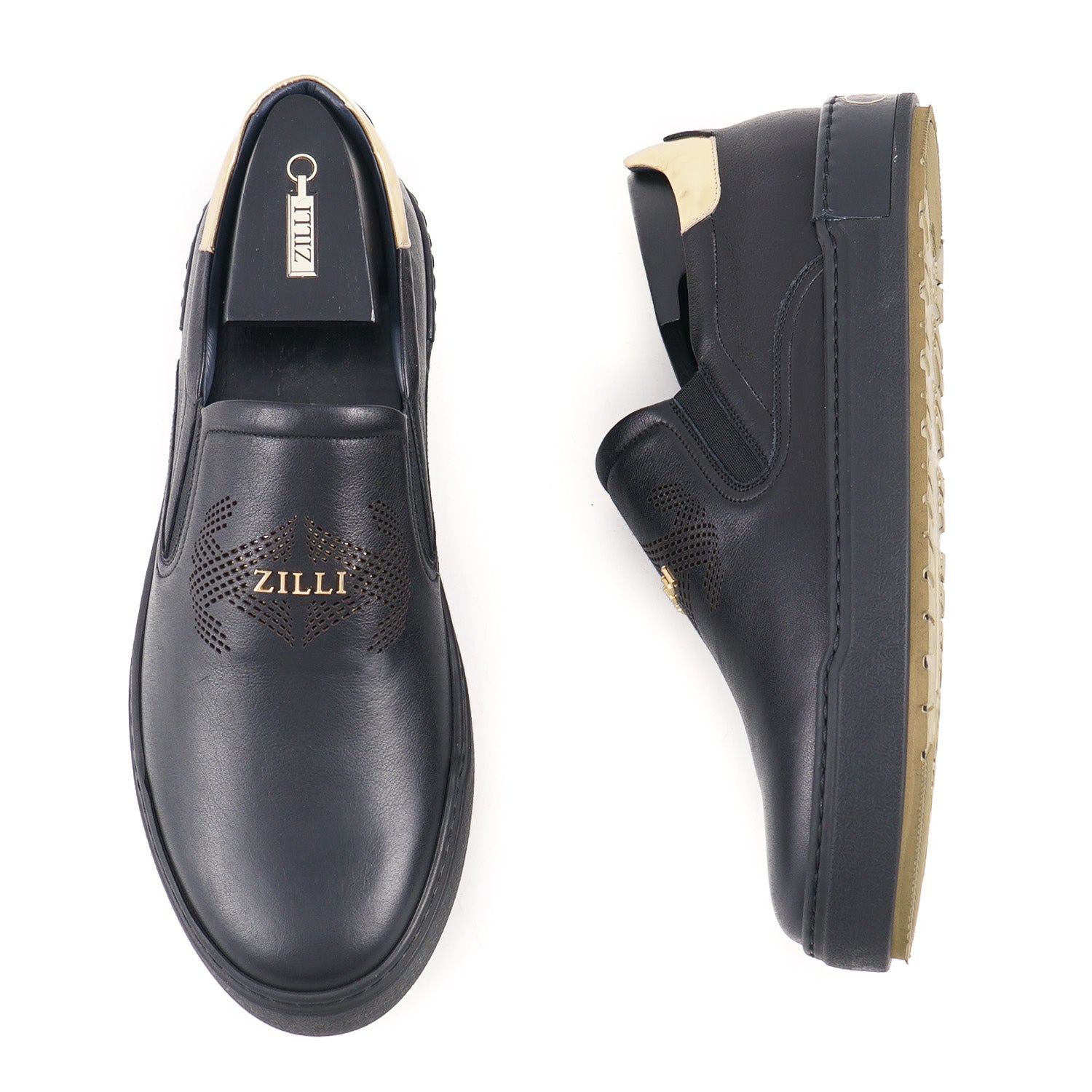 Zilli Men's Calf Leather Slip-On Sneakers - Comfortable Loafers for Casual Wear, Office & Travel - Premium Italian Leather Shoes for Business & Everyday Style