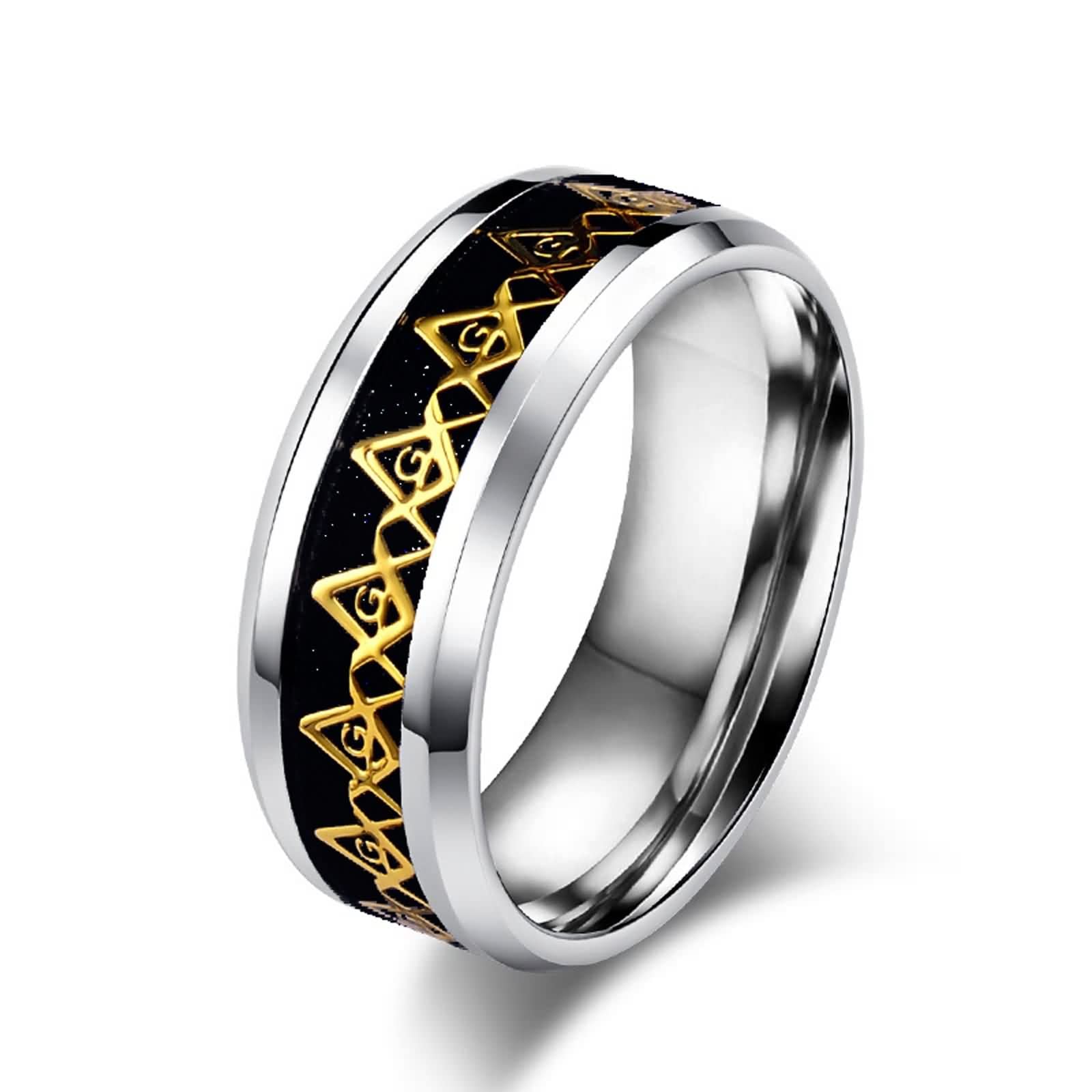 Vintage Stainless Steel Freemason Rings for Women & Men - Western Jewelry Decor, Cute Couple Rings - Perfect Gift for Anniversaries, Weddings & Special Occasions