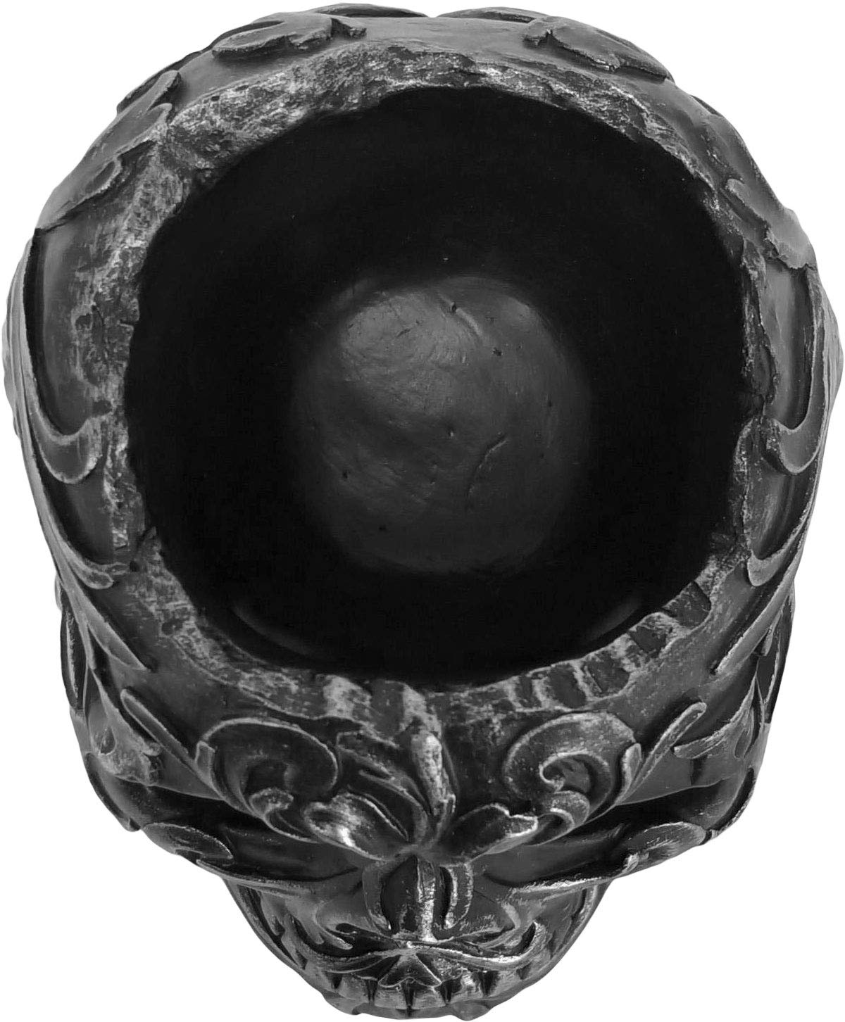 DWK Skull Victorian Gothic Decorative Pen Holder - Gothic Office Supplies & Black Desk Organizers - Halloween Desk Decor (5 Inches) - Perfect for Dark Aesthetic Workspace & Gothic Home Decor
