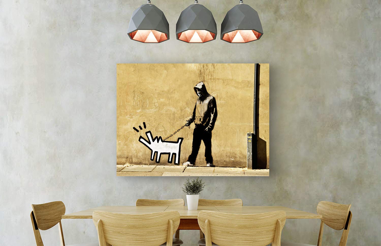 Banksy Inspired Street Art Canvas Print - Anonymous Graffiti Artwork from Grange Road, Bermondsey London - 120x90 cm Wall Decor for Living Room, Bedroom & Office