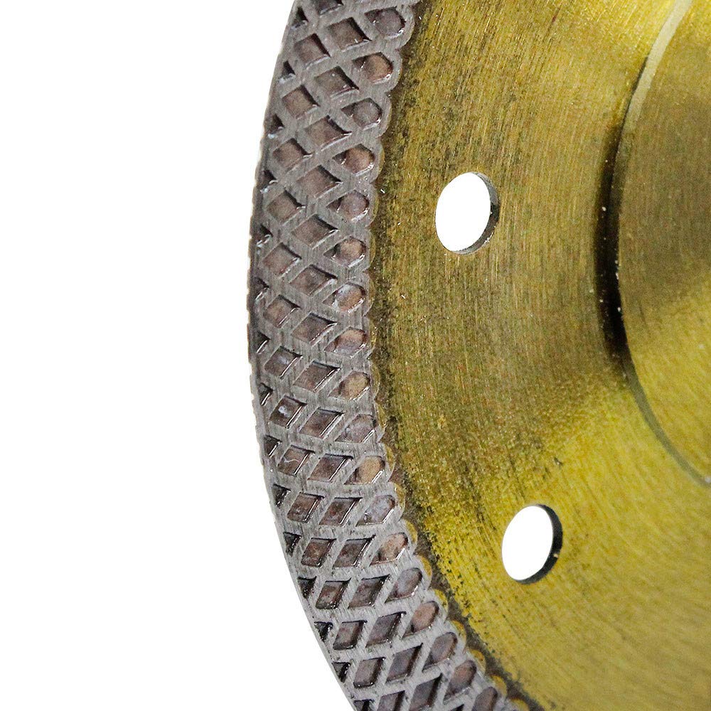 2-Pack 4-1/2 Inch Diamond Cutting Blade for Porcelain Tile, Ceramic & Granite - Turbo Thin Dry/Wet Saw Disc with Mesh Rim - Fits Angle Grinder - Perfect for Home Renovation & DIY Projects