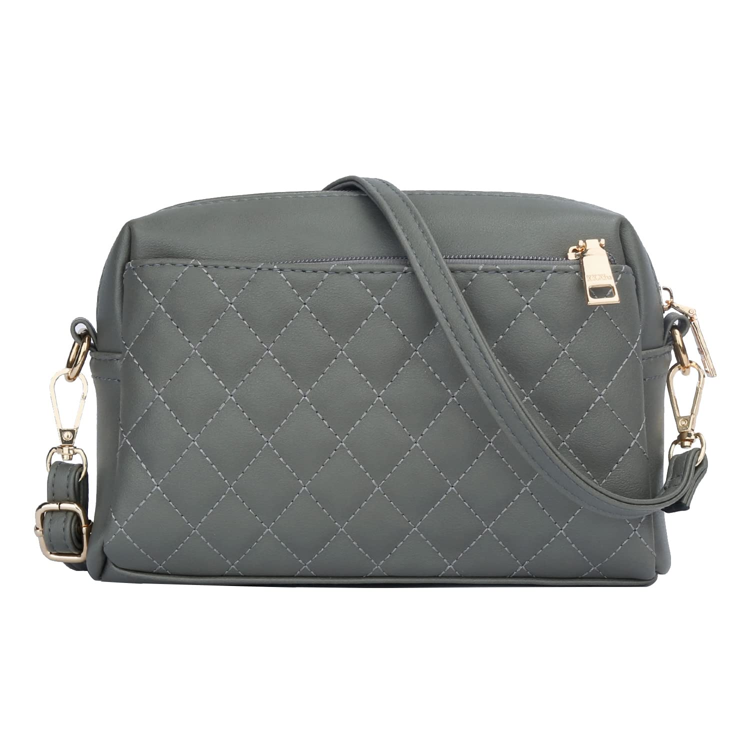KKXIU Women's Lightweight Quilted Crossbody Bag with Triple Zip - Small Shoulder Purse for Everyday Use, Travel & Shopping