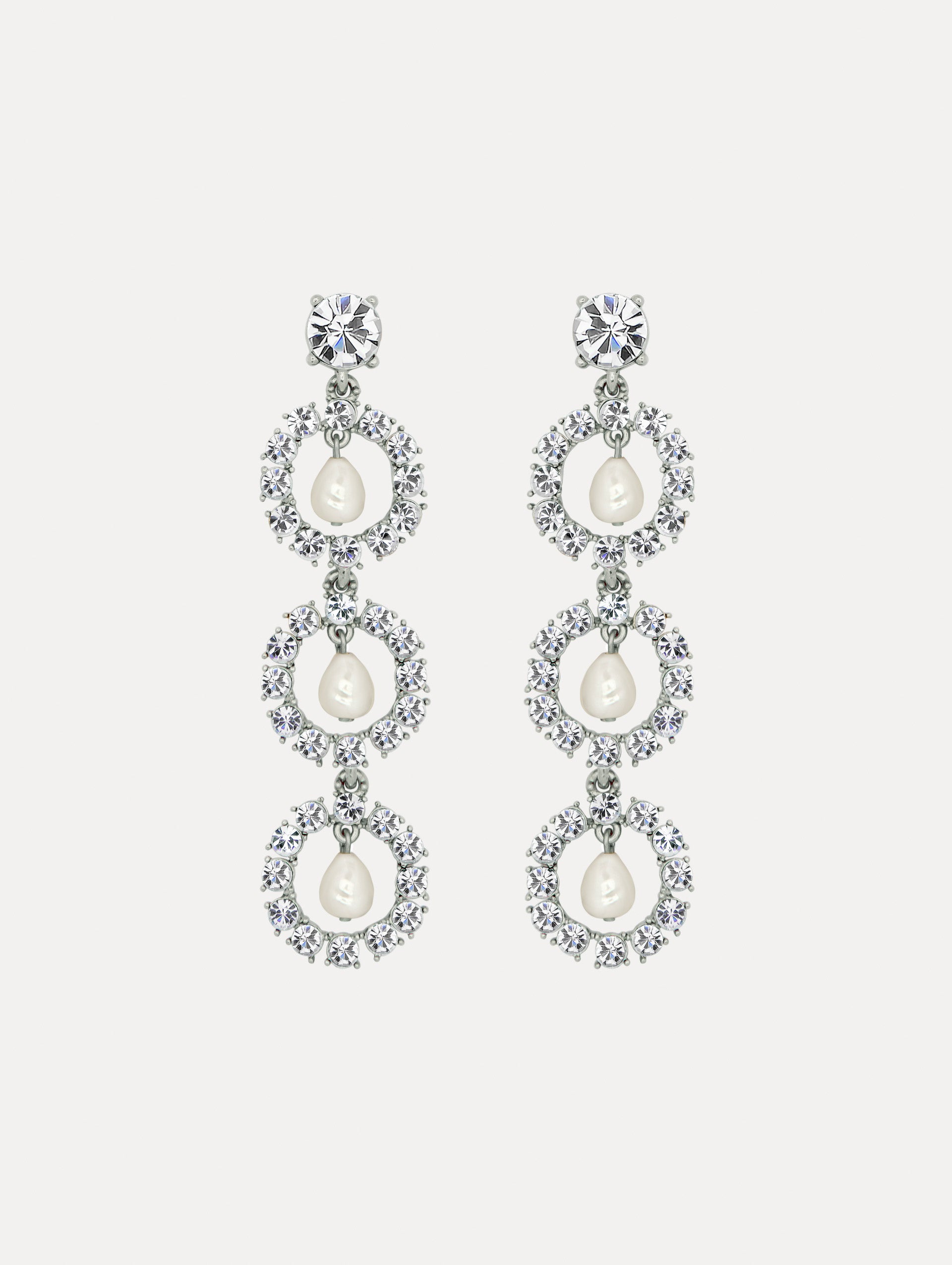 Crystal Disc Drop Earrings for Women - Elegant Dangling Earrings with Sparkling Stones | Perfect for Parties, Weddings & Evening Events