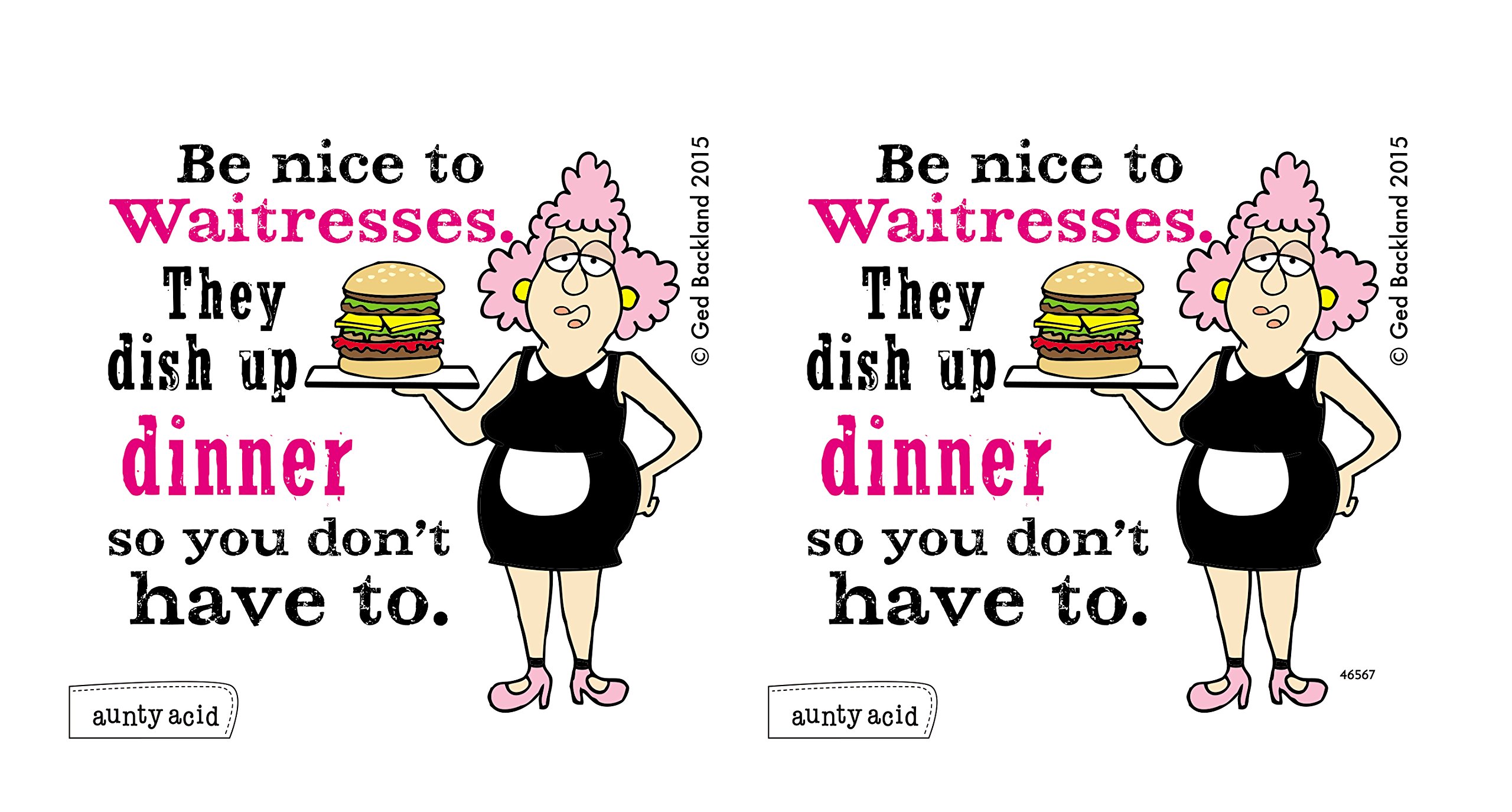 Aunty Acid Nice to Waitresses 15-Oz Ceramic Coffee Mug with Full-Sized Handle | Tree-Free Greetings | Perfect for Waitress Appreciation Gifts, Office Coffee Breaks & Humorous Kitchen Decor