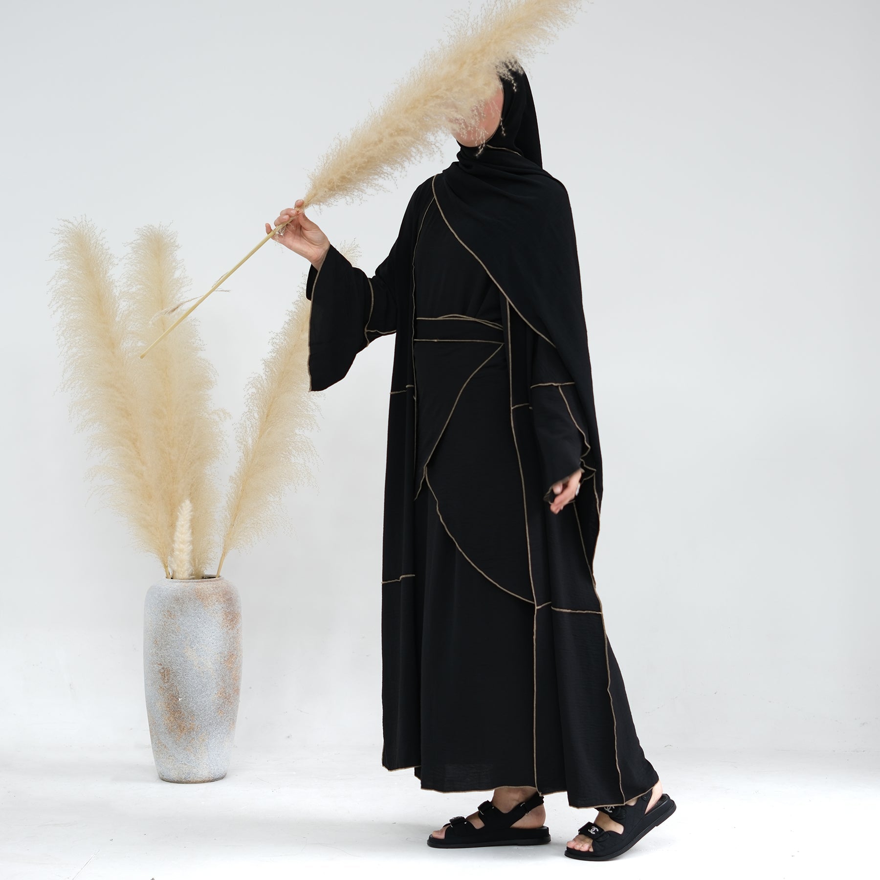 Nadia 4 Piece Abaya Set - Black | Modest Islamic Prayer Dress for Women | Perfect for Eid, Mosque & Special Occasions