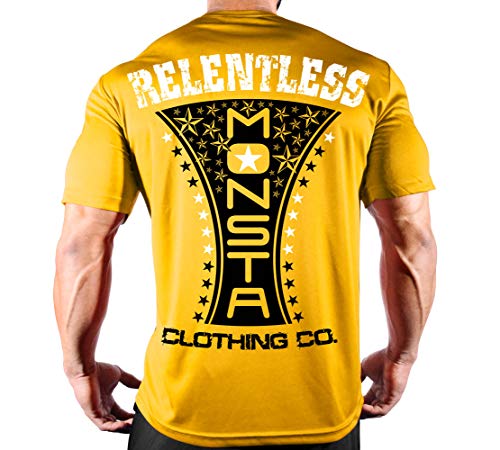 Yellow Poly-dri Tee W/ Wt/Bk Art