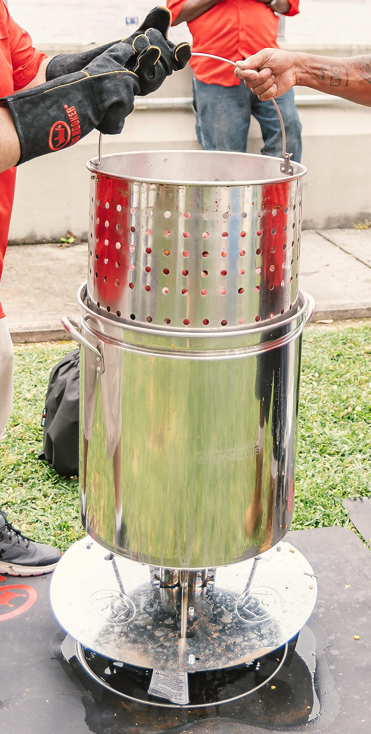 King Kooker KK82SR 82-Quart Stainless Steel Stock Pot with Ridged Bottom - Perfect for Outdoor Cooking, Boiling Seafood, and Large Batch Canning