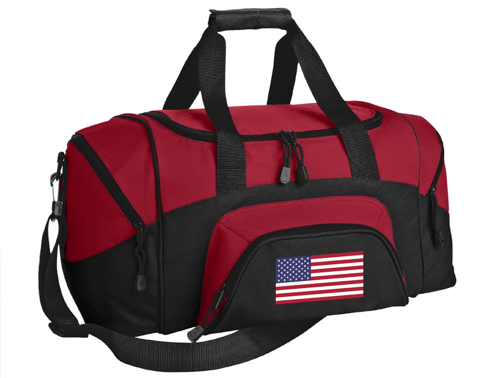 Small USA Flag Travel Bag - American Flag Gym Duffel Bag for Workout, Sports & Travel - Perfect for Gym, Beach & Outdoor Activities