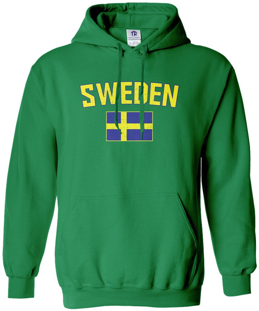 Threadrock Women's Sweden Flag Hoodie Sweatshirt - Cozy Fleece Pullover with Swedish National Design - Perfect for Casual Wear, Outdoor Activities & Sports Events