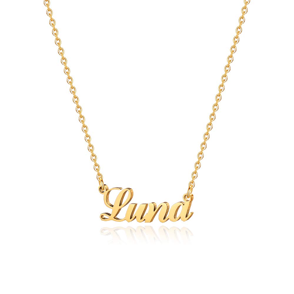 Custom Name Necklace for Women & Girls - 18K Gold Plated Personalized Monogram Necklace | Perfect Gift for Birthday, Anniversary & Valentine's Day | Elegant Jewelry for Everyday Wear & Special Occasions