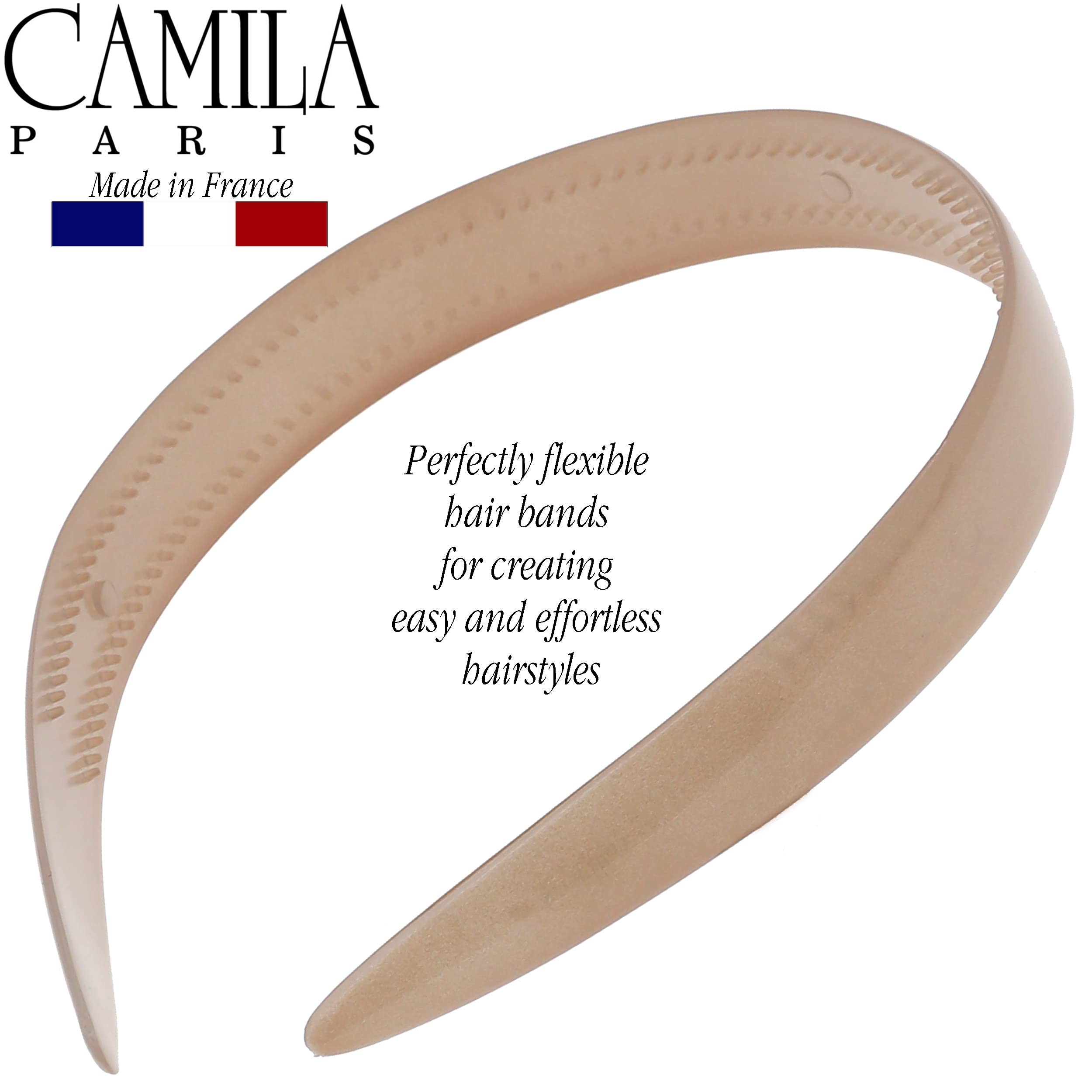 Camila Paris CP3383 French Fashion Headband for Women - Flexible Non-Slip Hairband with Teeth for Strong Hold | Durable Cellulose Hair Accessory | Perfect for Workouts, Office & Everyday Styling | Made in France