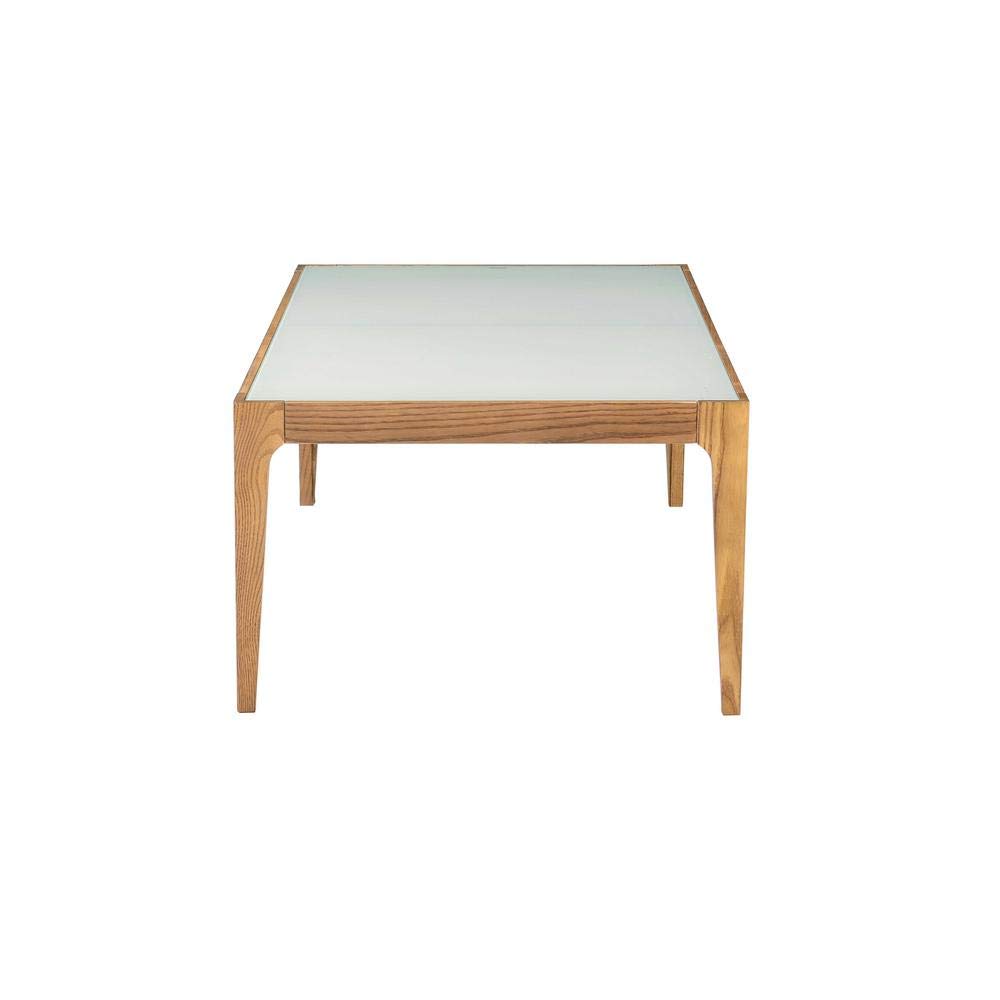 Knocbel Modern Coffee Table with Frosted Tempered Glass Top & Solid Wood Frame - 43