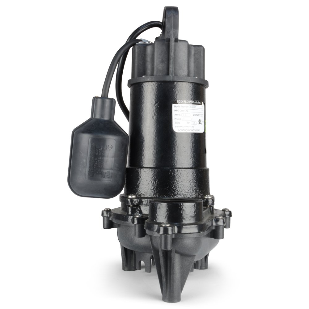 ECO-FLO ECD75W 3/4 HP Cast Iron Sump Pump with Wide Angle Switch | 6000 GPH High Capacity | Basement Flood Prevention & Water Removal for Homes