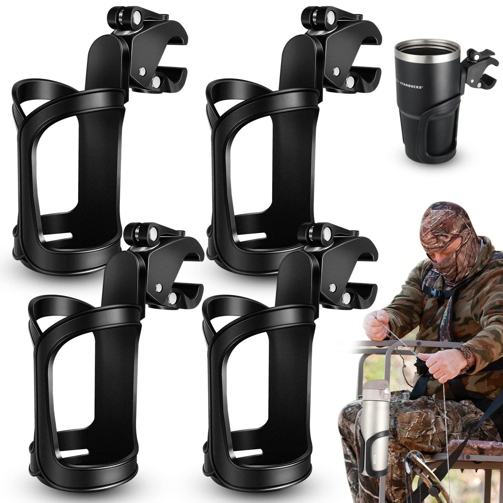 Jetec Universal Bike Cup Holder - Adjustable Water Bottle Holder for Bicycle, Kayak, Stroller, Wheelchair & Fishing Gear | Outdoor Sports Accessories for Cycling, Hunting & Kayaking Adventures