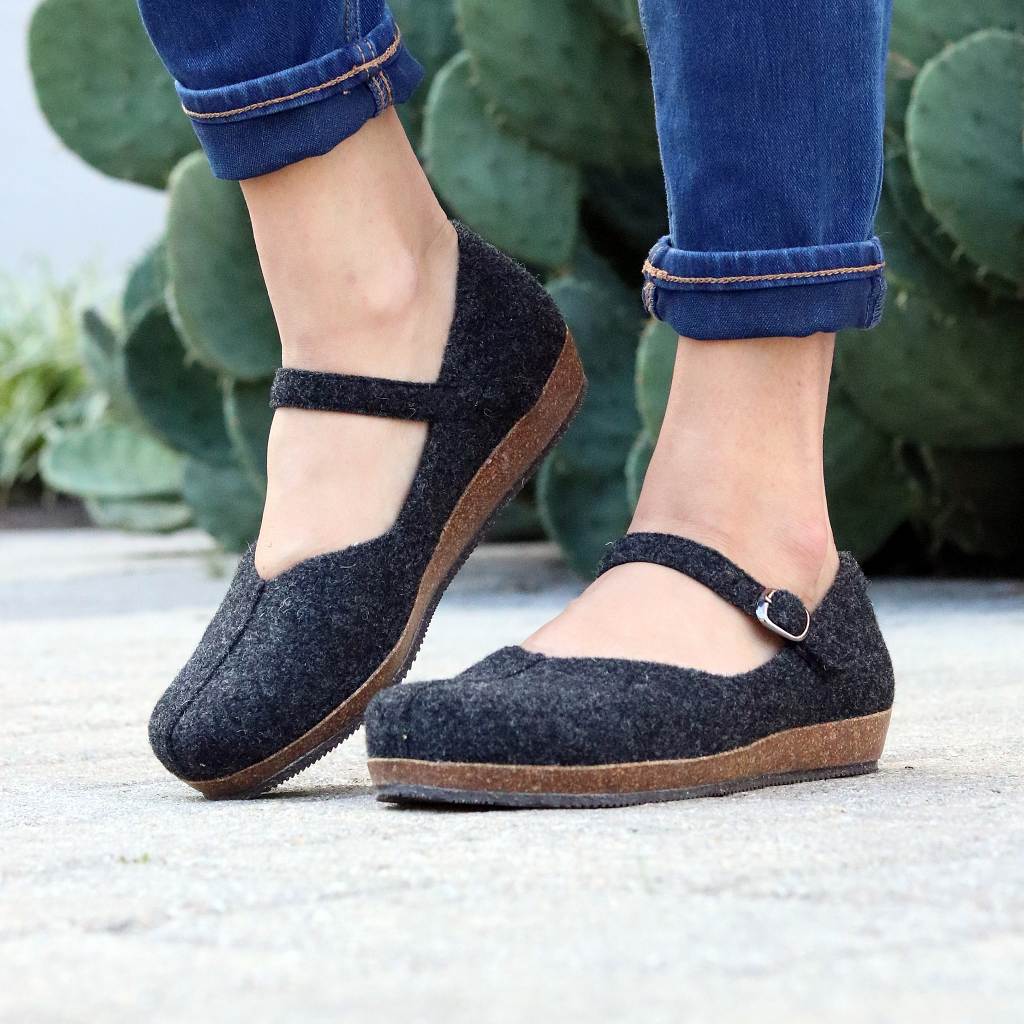 Women's Comfortable Eva Wool Mary Jane Shoes - Slip-Resistant & Breathable for Work, Walking & Casual Wear