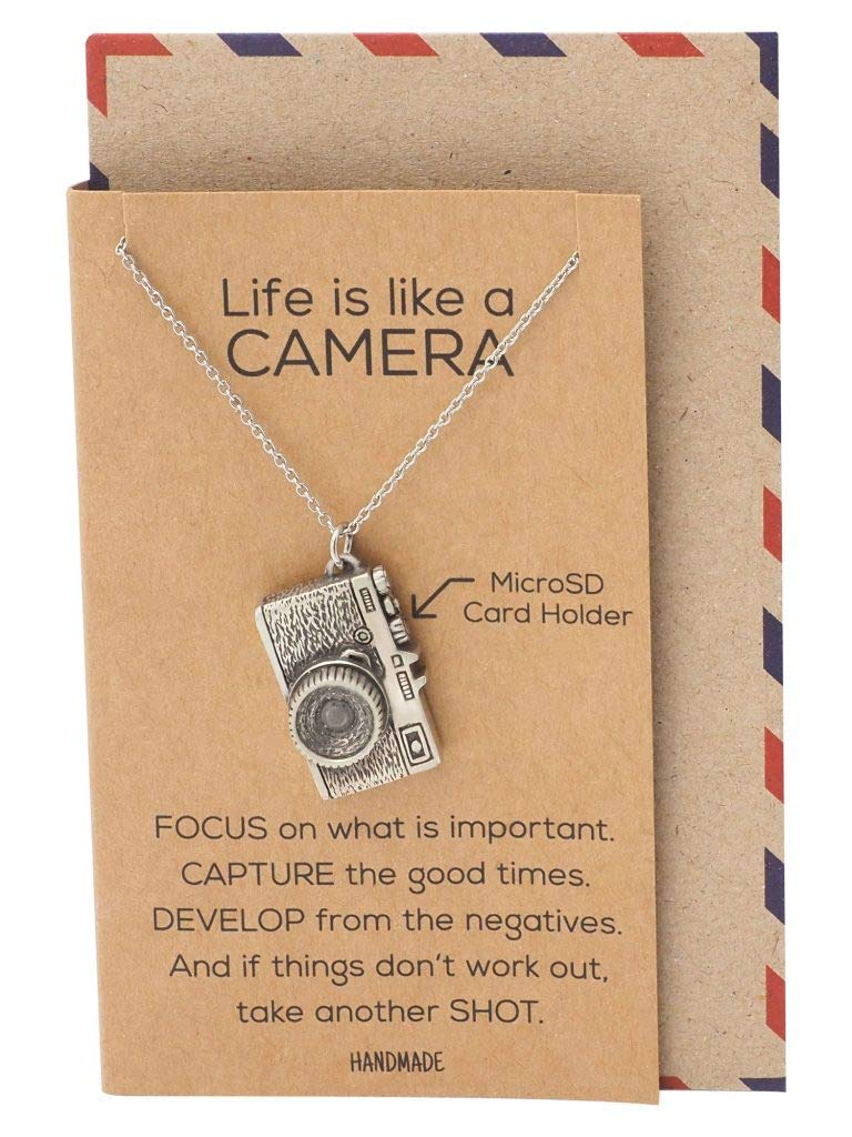 Vintage Camera Miniature Jewelry for Women - Cute Photography Gifts | Quan Jewelry | Perfect for Photographers, Artists & Vintage Lovers
