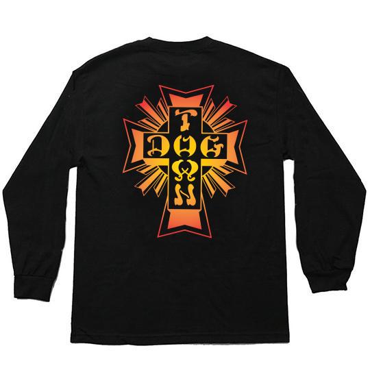Dogtown Cross Fade Long Sleeve T-Shirt for Men - Black Cotton Graphic Tee - Streetwear & Skate Style for Casual Wear