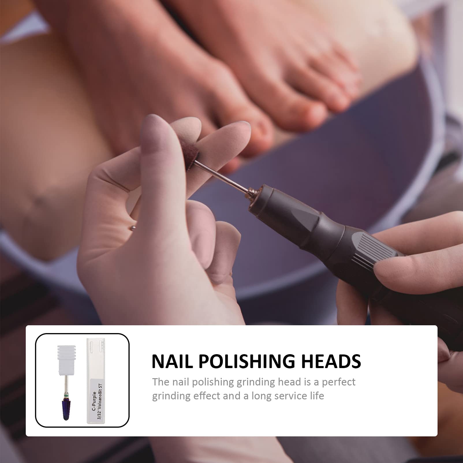 1pc Professional Nail Polisher & Manicure Grinder Set - Nail Art Grinding Bits & Drill Heads for Manicure & Pedicure - Perfect for Home & Salon Nail Care & Beauty Tools