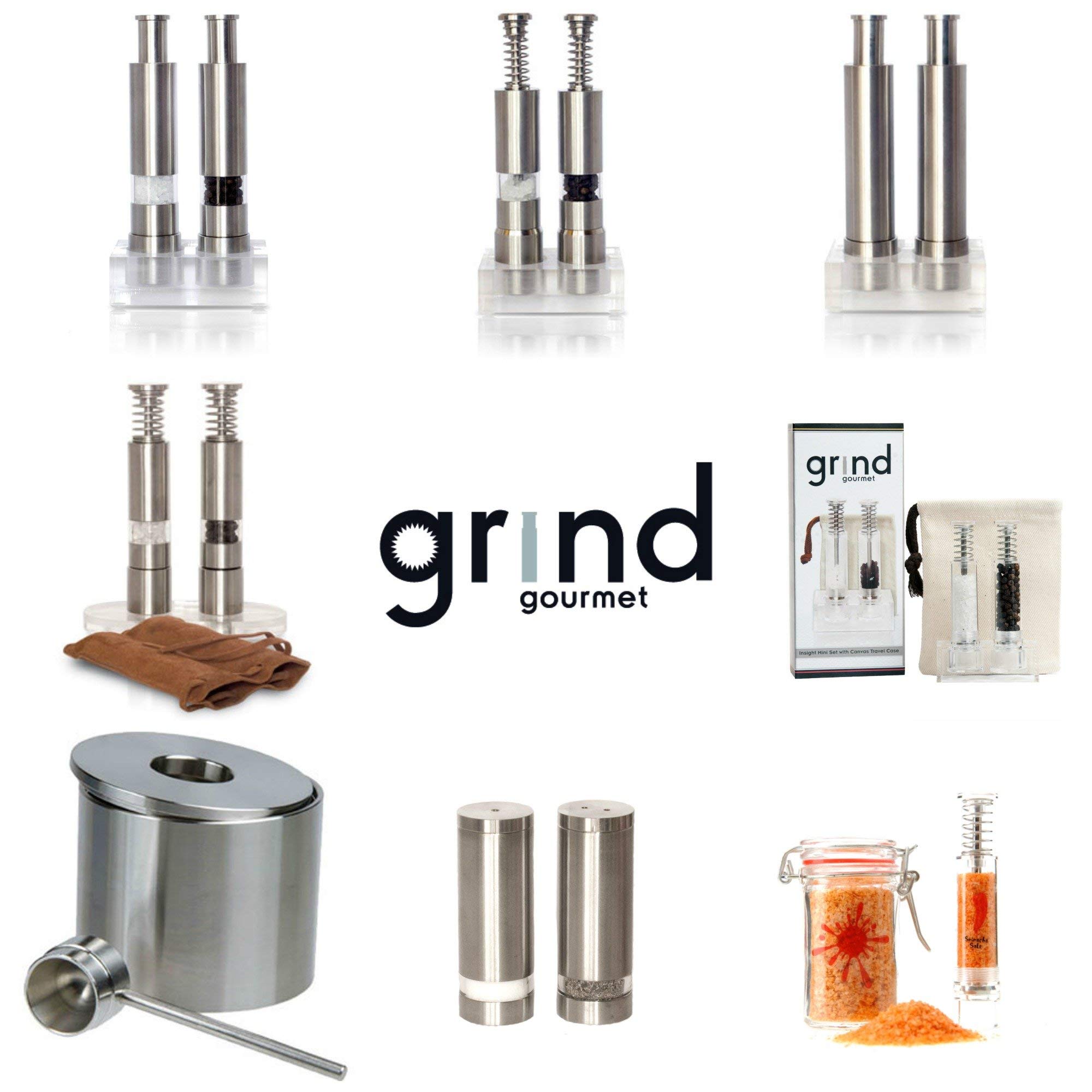 Premium Salt and Pepper Grinder Set - Adjustable Ceramic Spice Mill for Gourmet Cooking - Perfect for Kitchen, Dining Table & Outdoor BBQ - Buy Single or Complete Set (Black/Stainless Steel)