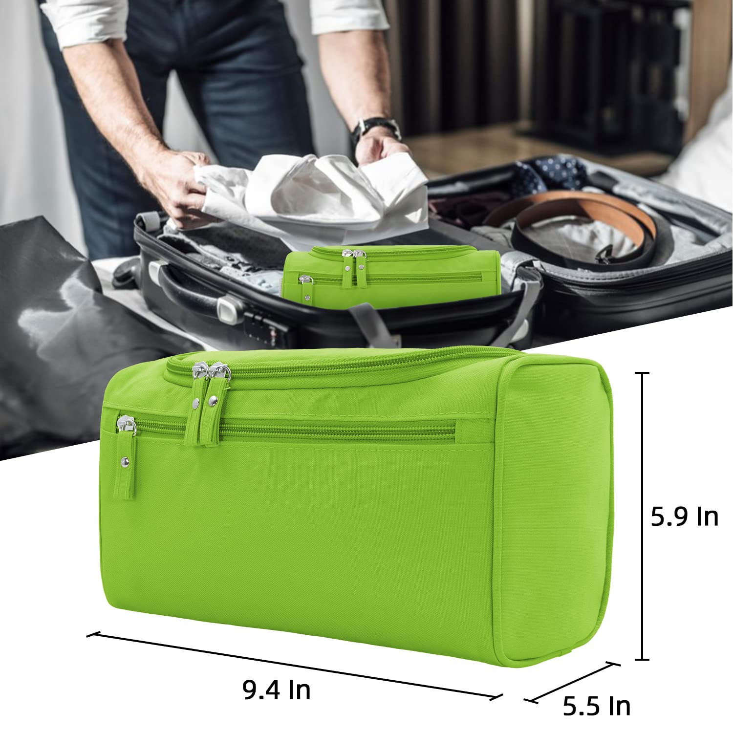 Buruis Water-Resistant Hanging Toiletry Bag for Men & Women - Travel Cosmetic Organizer, Makeup & Shaving Dopp Kit - Perfect for Airplane, Camping & Gym Essentials