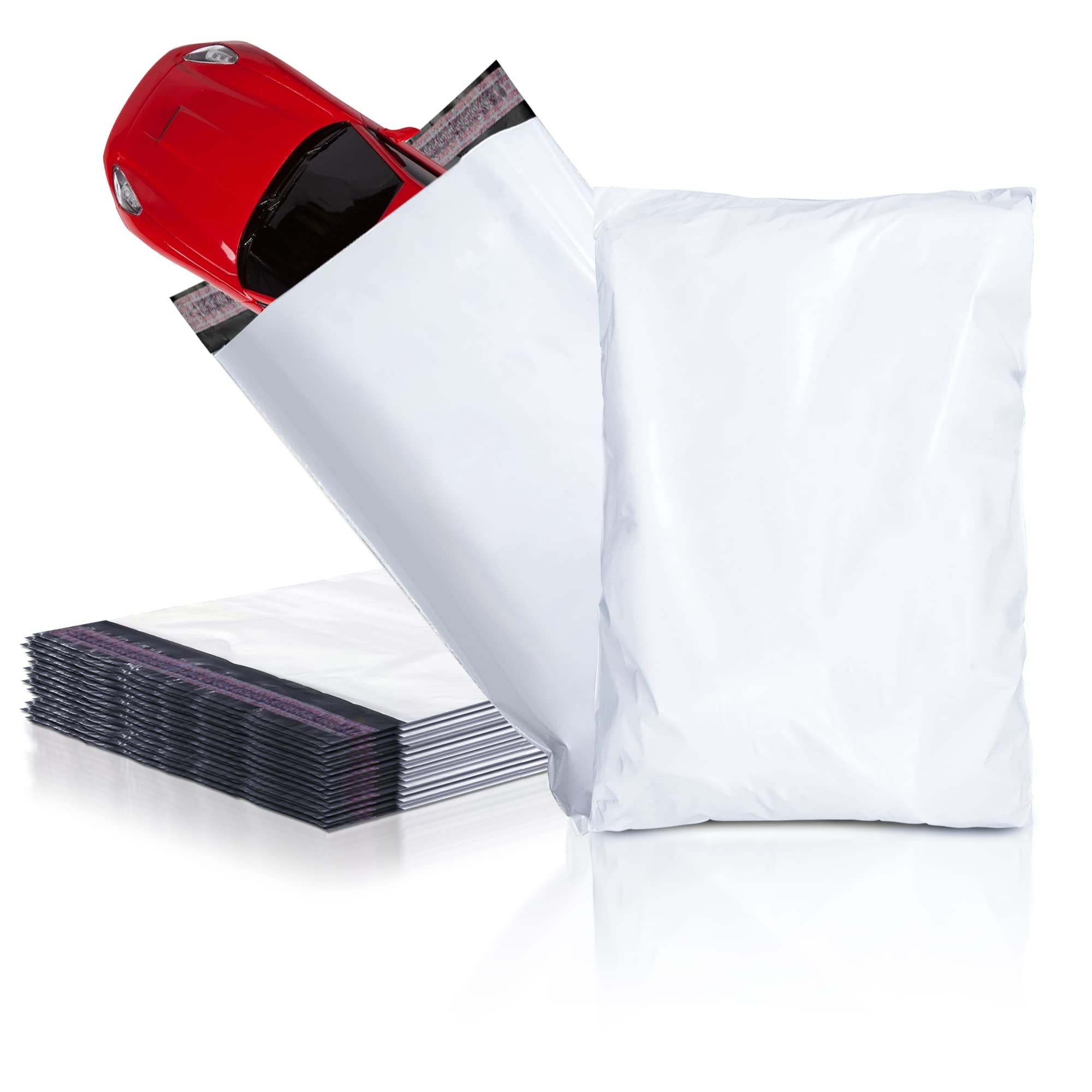 Amiff 6x9 Inch White Poly Mailers - 50 Pack Waterproof Peel & Seal Shipping Envelopes for Clothing, Small Business & Ecommerce - Tear-Resistant 2 Mil Plastic Mailing Bags for USPS, UPS, Amazon FBA Shipments (Perfect for Apparel, Jewelry & Lightweight Items)