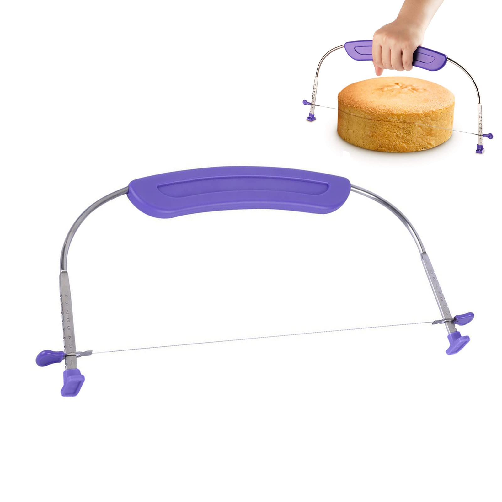 WAFJAMF Adjustable Cake Leveler Cutter - Professional 10 Inch Stainless Steel Wire Cake Slicer Tool for Perfect Layer Cakes | Ideal for Wedding, Birthday & Baking Enthusiasts