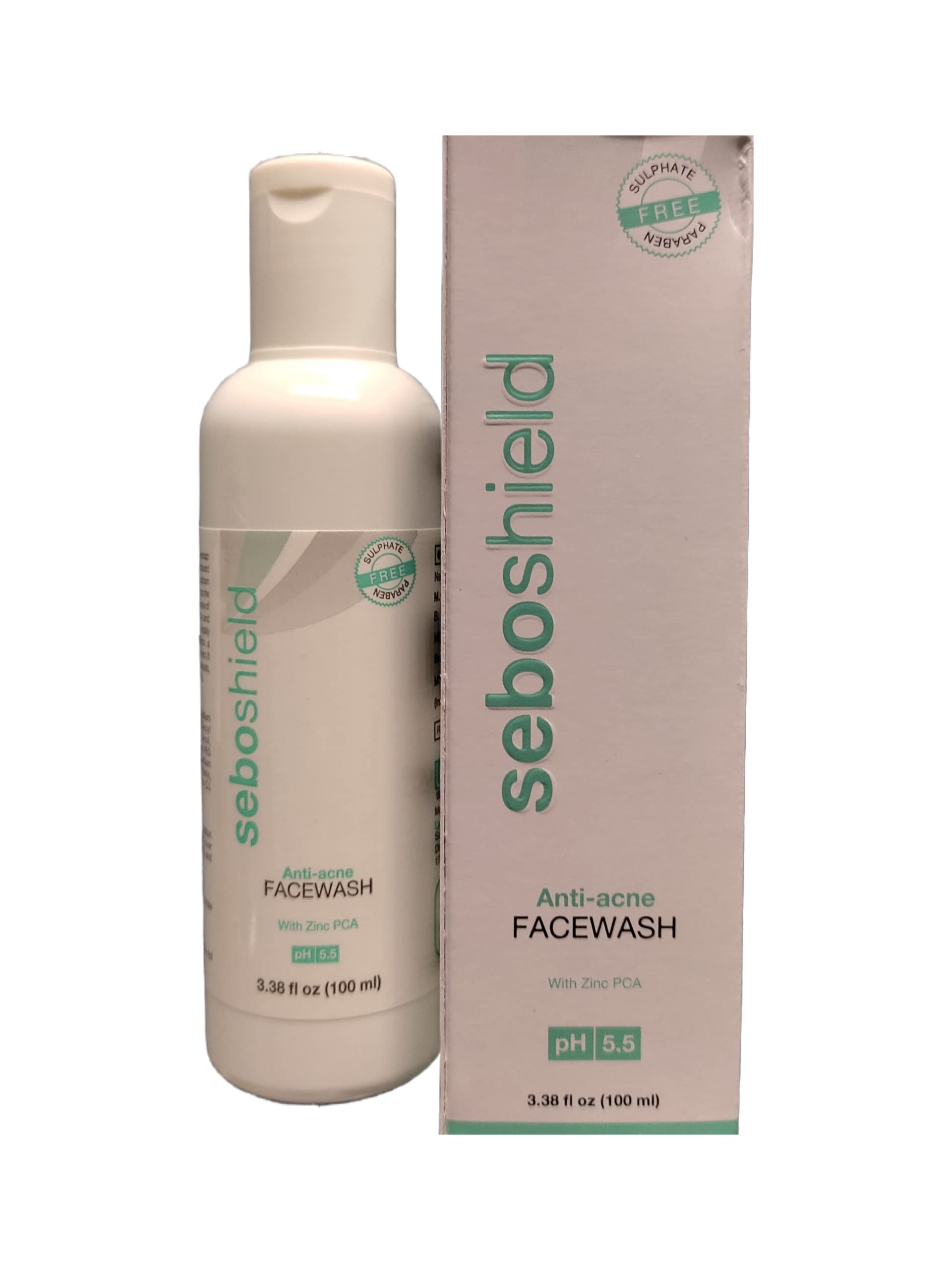 Lyra Laboratories Seboshield Anti-Acne Face Wash 100ml - Sulfate Free, Paraben Free, pH 5.5 - Gentle Cleanser for Oily & Acne-Prone Skin - Perfect for Daily Skincare Routine