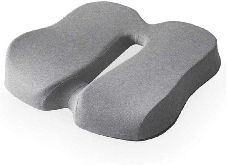 Orthopedic Memory Foam Coccyx Cushion for Sciatica & Tailbone Pain Relief - Non-Slip Seat Cushion for Office Chairs, Wheelchairs & Car Seats - Soft & Comfortable Support (Gray) - Perfect for Work, Travel & Post-Surgery Recovery