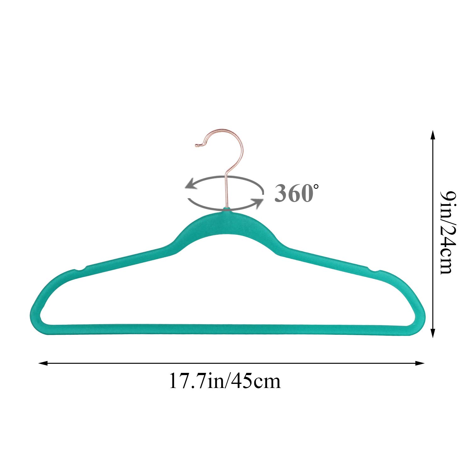 Premium Velvet Suit Hangers Heavy Duty 30 Pack - Non Slip Space Saving Clothes Hangers with 6 Finger Clips & Tie Rack for Men & Women (Teal) - Perfect for Closet Organization & Travel Luggage
