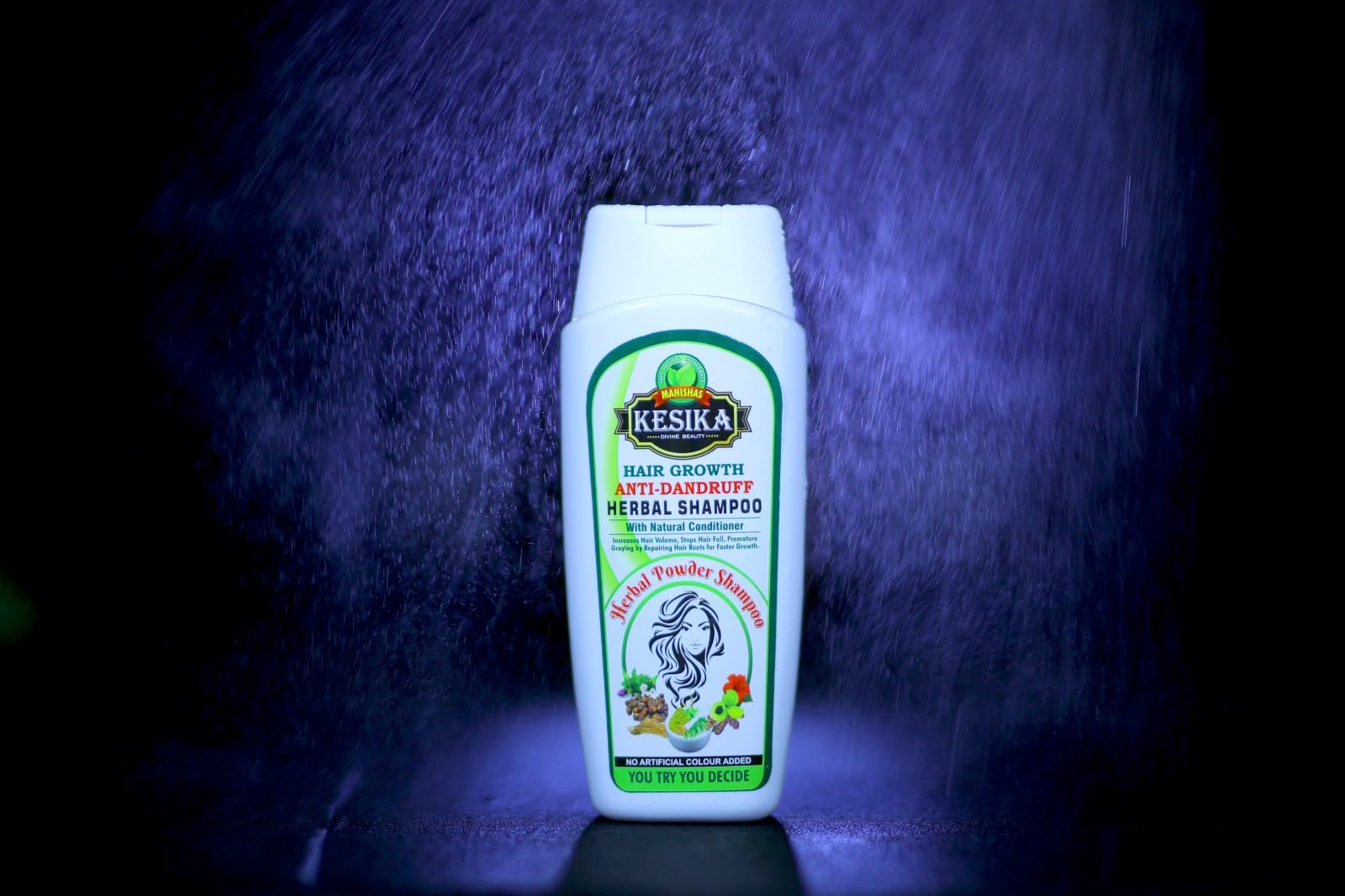KESIKA Natural Herbal Shampoo for Hair Growth & Anti-Dandruff | Ayurvedic Hair Fall Control Shampoo with Conditioner for Women & Men - 200ml | Promotes Healthy Scalp & Thicker Hair for Daily Hair Care Routine