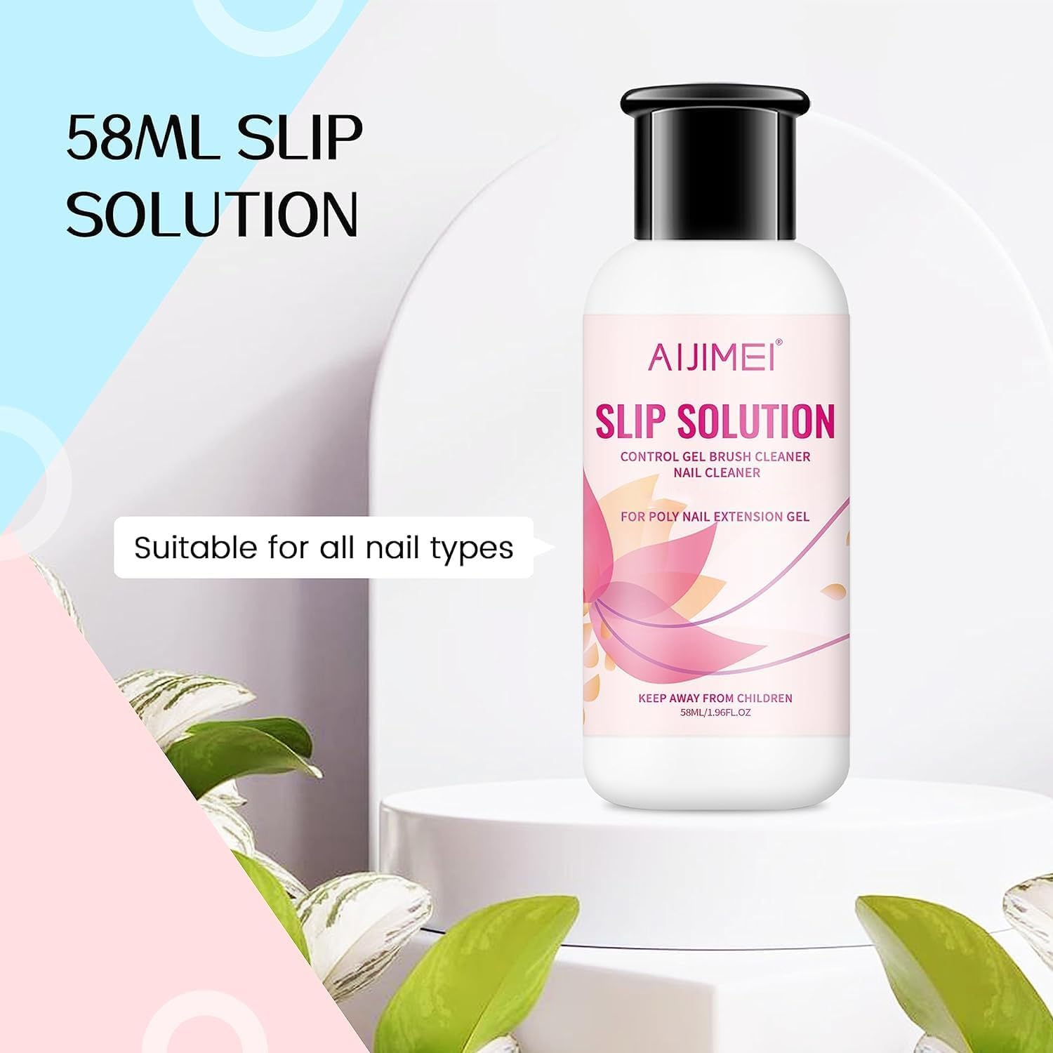 AIJIMEI Nail Slip Solution - 58ml/2oz Poly Nail Gel Extension Solution for Professional & Beginner Nail Art - Perfect for Salon, Home Manicures & DIY Nail Designs
