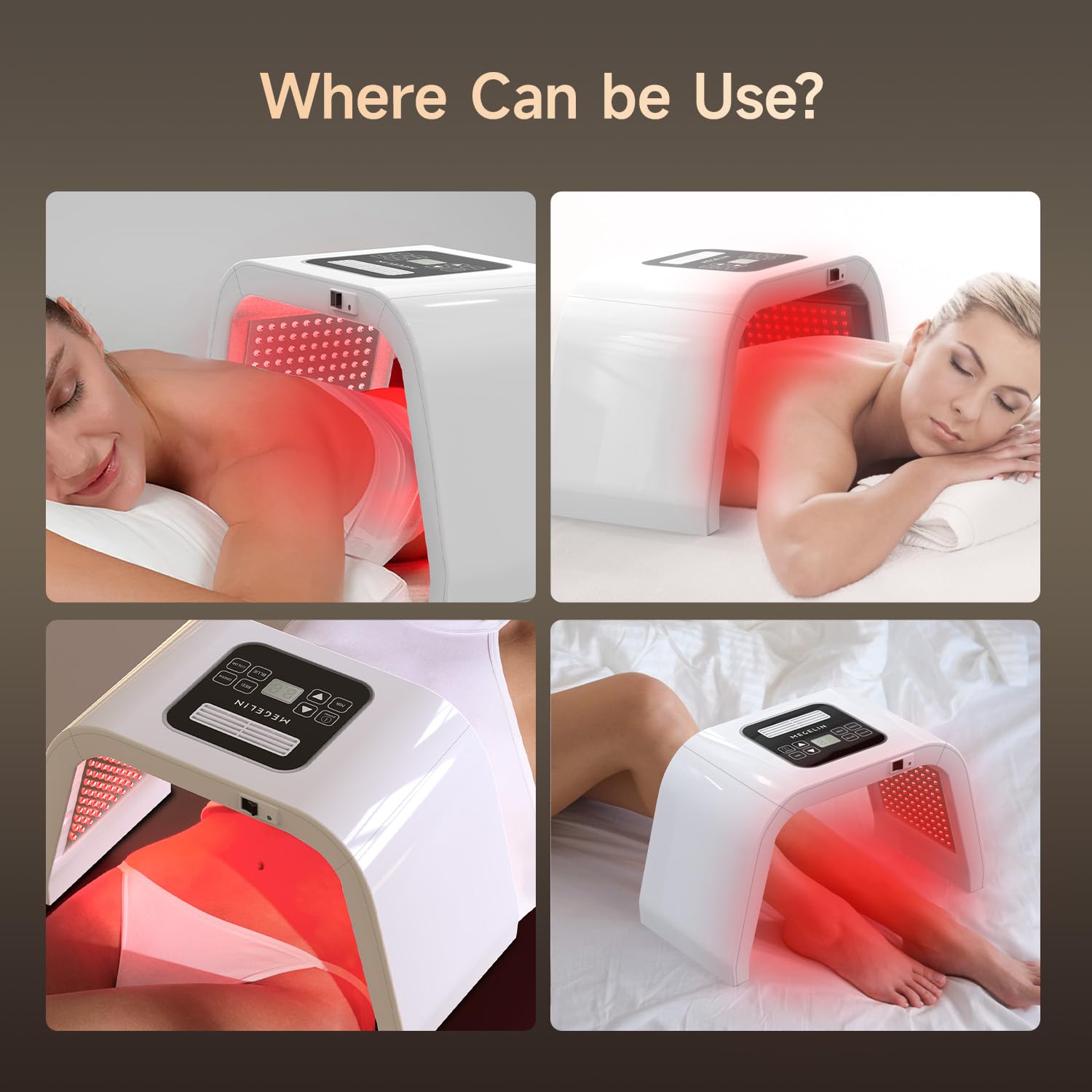 8 in 1 LED Light Therapy Device for Face & Body - Red Blue Green Light Skin Care Treatment for Acne, Wrinkles, Pain Relief - Home & Salon Use
