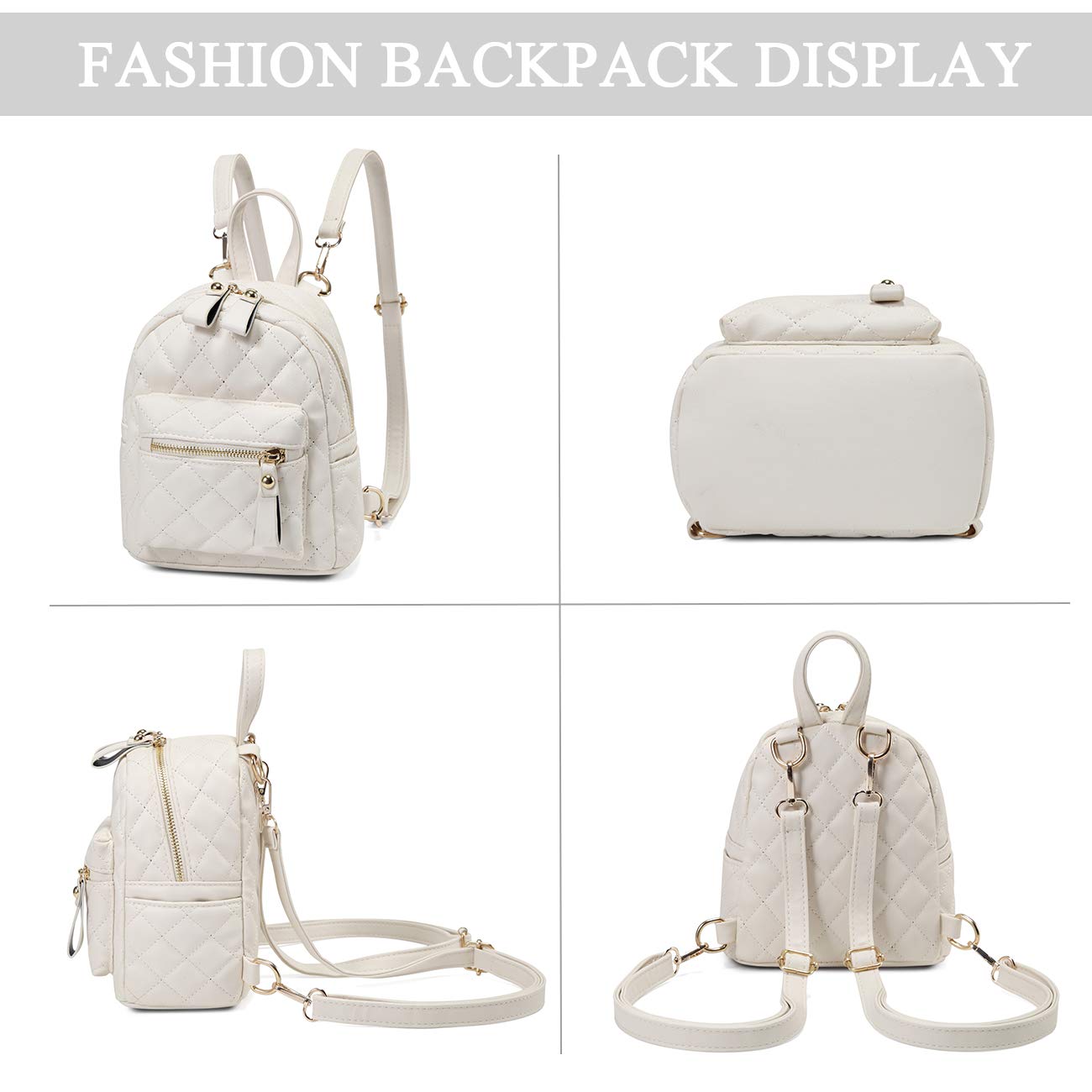 Kasqo Mini Backpack Purse for Women - Small PU Leather Backpack for Girls & Teens, Lightweight Handbag for School, Travel & Daily Use