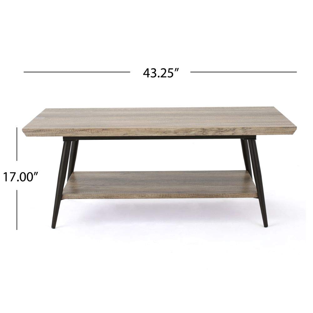 Christopher Knight Home Lathom Wood Coffee Table in Canyon Grey - Modern Living Room Centerpiece for Home Decor & Entertainment Spaces