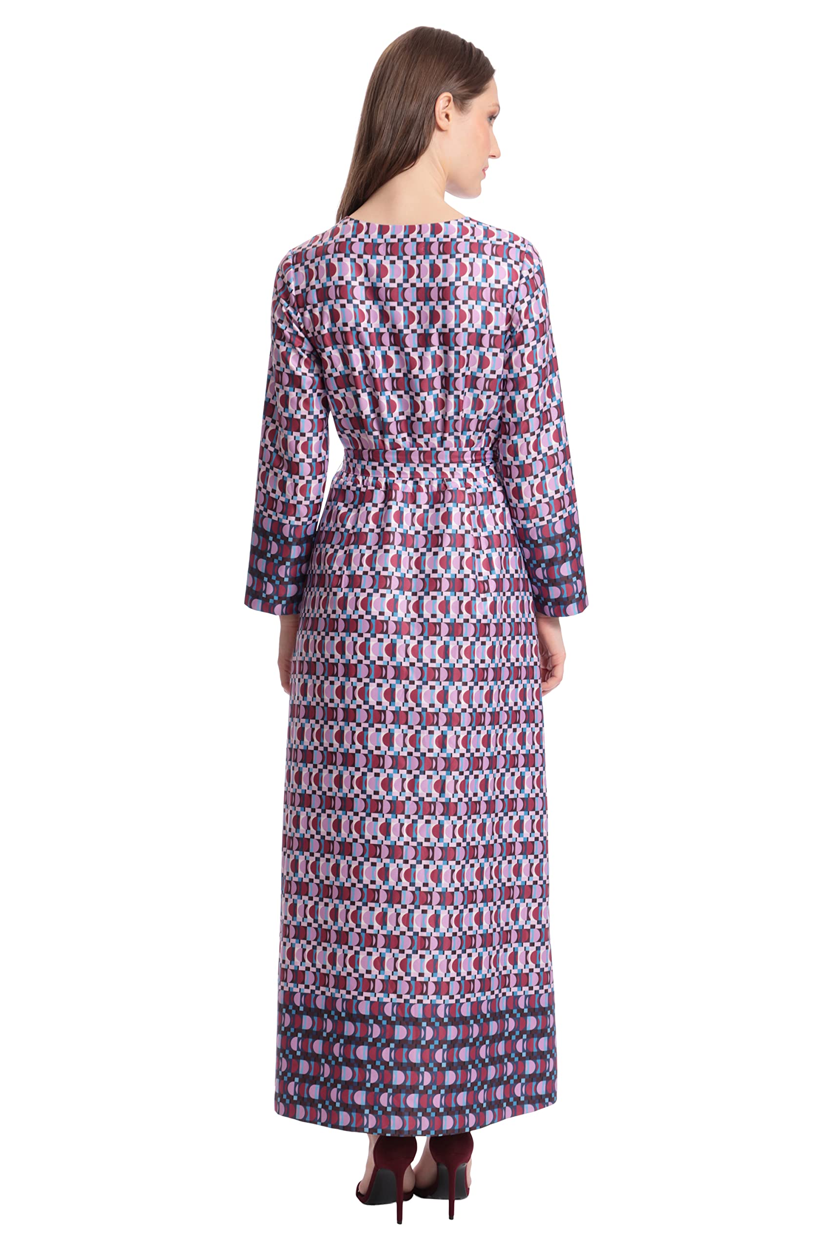 Donna Morgan Women's Long Sleeve Faux Wrap Dress - Elegant Office & Evening Wear for Business & Cocktail Parties