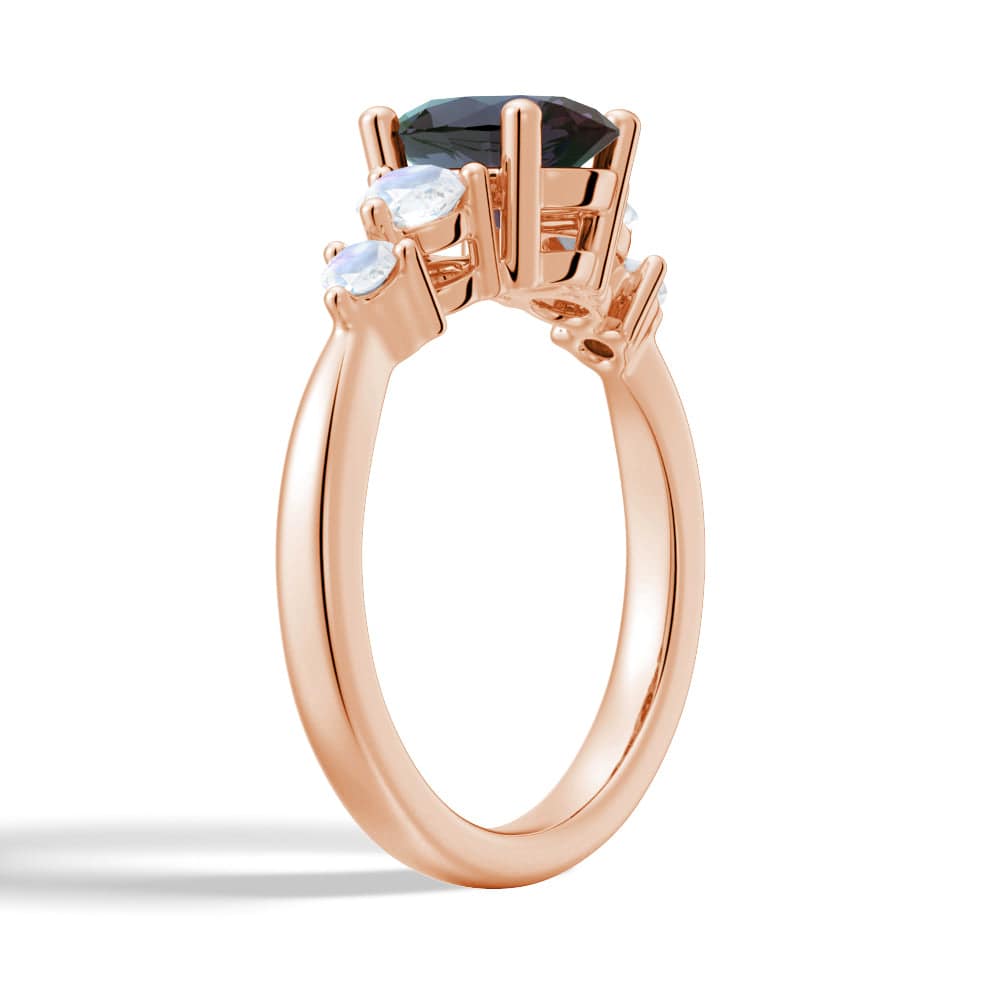 1.5 CT Oval Alexandrite Engagement Ring with Moonstone Accents - Elegant Vintage Style Wedding Band for Her, Perfect for Proposals, Anniversaries & Special Occasions