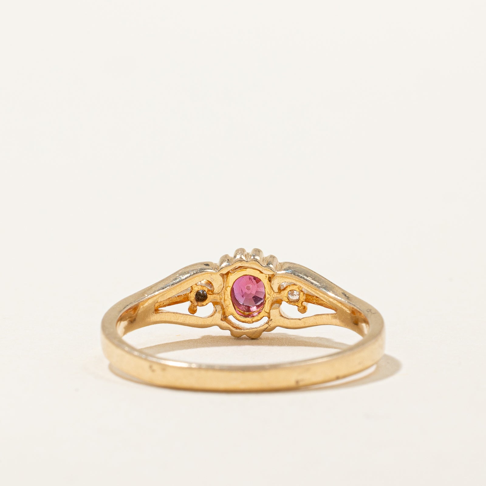 0.18ct Ruby & Diamond Ring for Women - 0.06ctw Genuine Gemstone Engagement Ring, Size 6.5 - Perfect for Valentine's Day, Anniversary & Proposal Gifts
