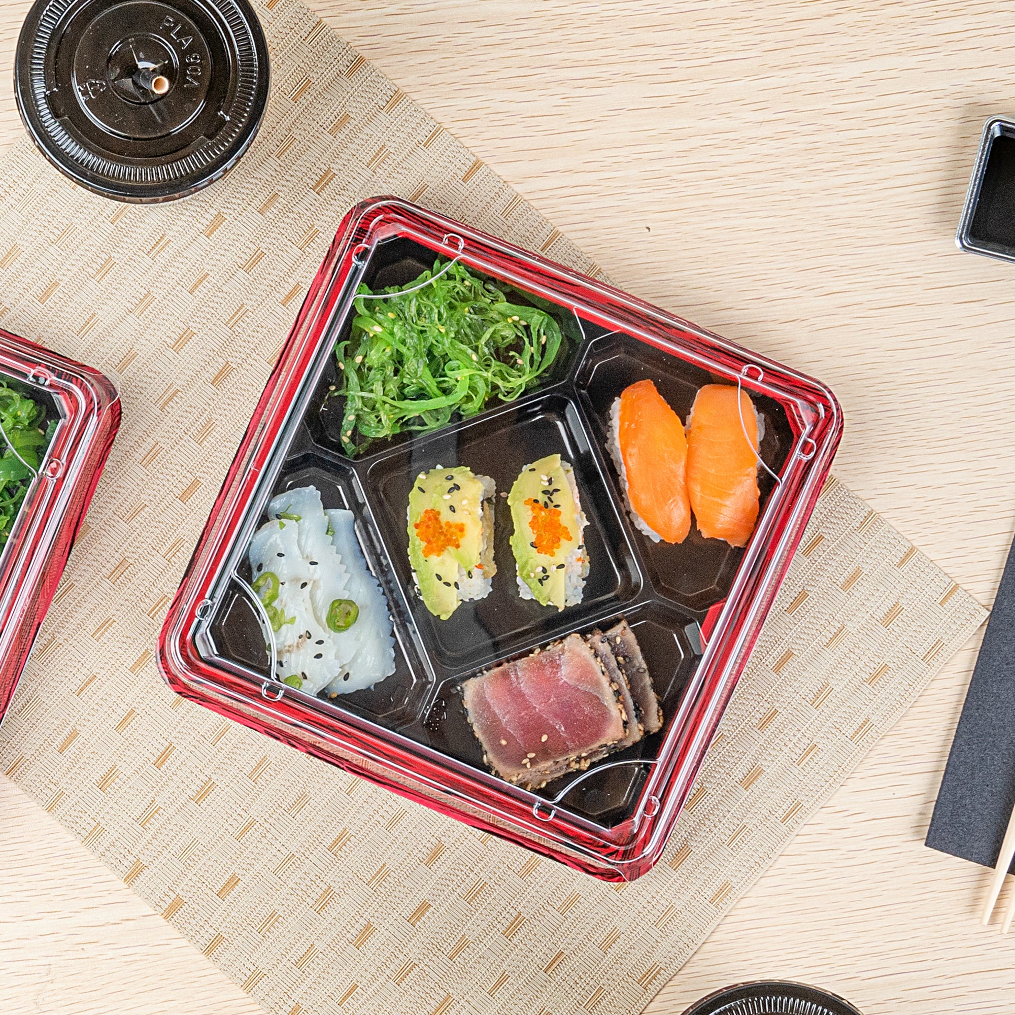 Bento Tek Square Clear Plastic Lids - 50 Pack for 19 oz Bento Boxes | Airtight Food Storage | Perfect for Meal Prep, School Lunches & Office Snacks