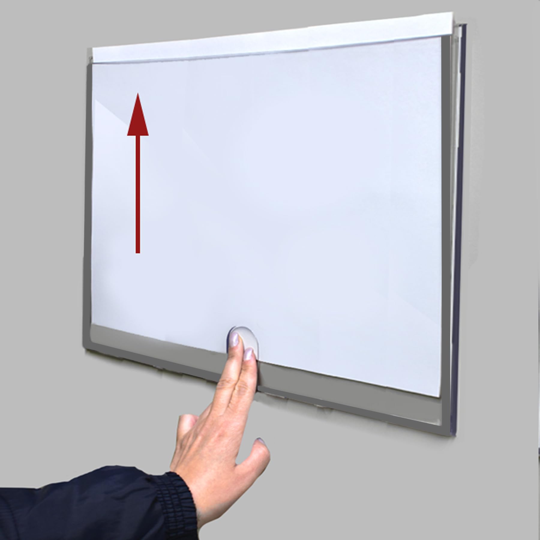Acrimet Wall Mount Sign Holder - A3 Ledger Size, Clear Crystal Plastic with Self-Adhesive Backing - Ideal for Office, Restaurant, School & Home Displays (2-Pack) | Perfect for Menus, Notices, Posters & Retail Signage